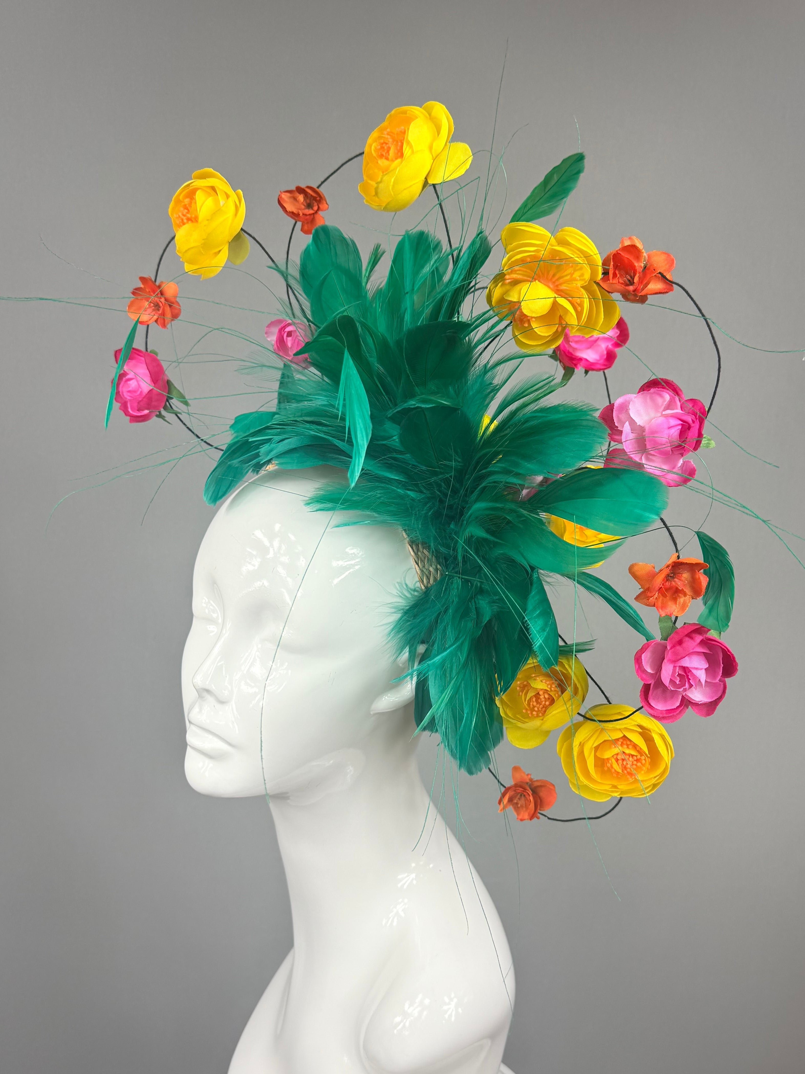 Kentucky Derby Fascinator Hat | Green Flower Fascinator Hat | Derbyologie