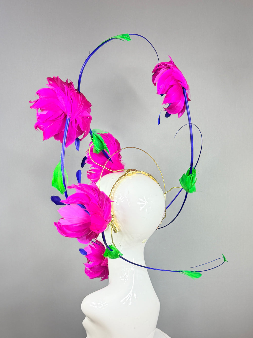 Kentucky Derby Fascinator Hat | Pink, Blue & Green Headband Hat | Derbyologie