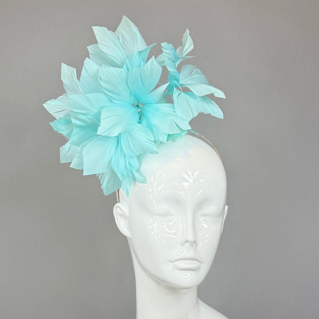 Kentucky Derby Fascinator Hat | Blue Feather Hat | Derbyologie