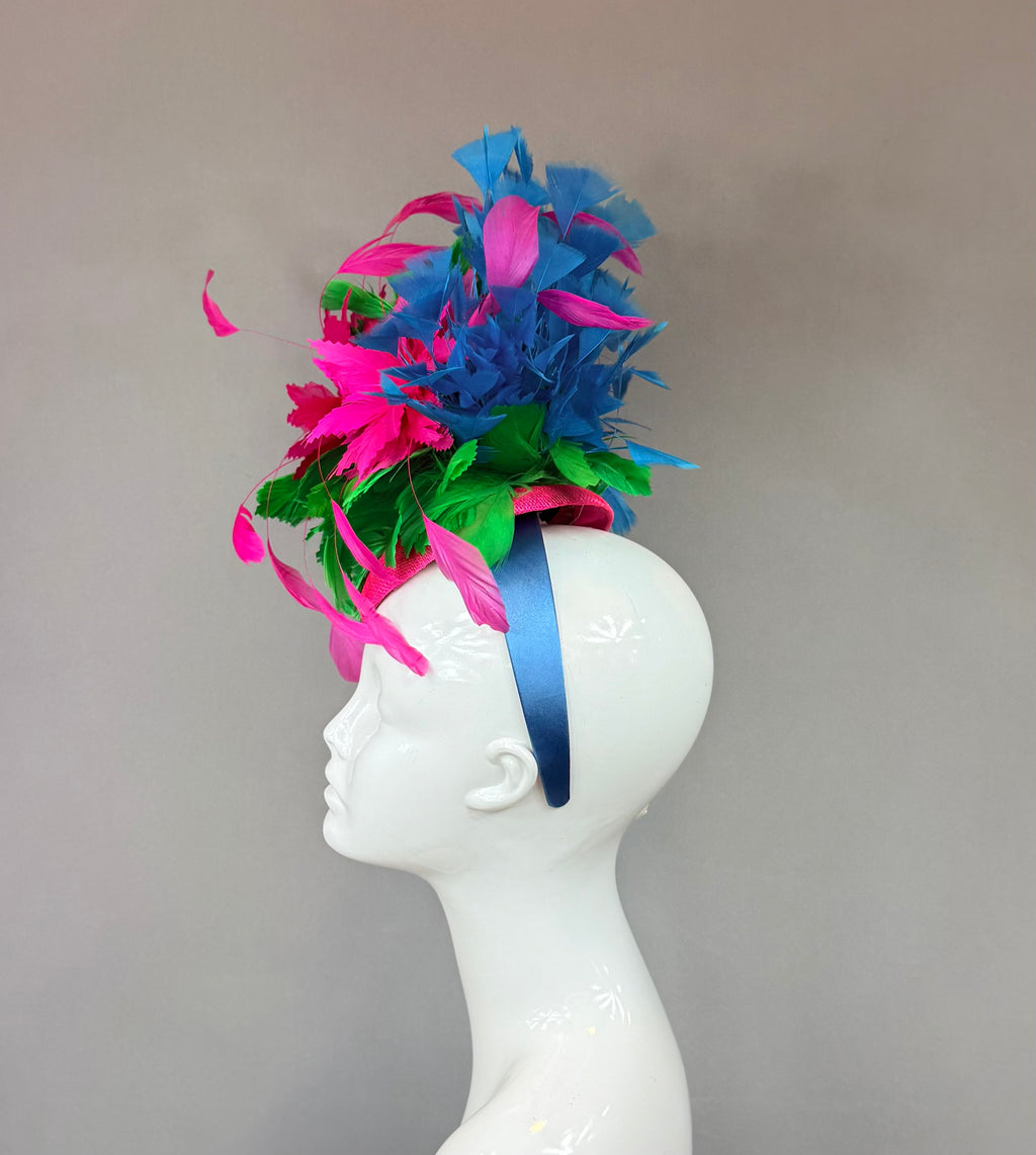 Kentucky Derby Fascinator Hat | Pink, Blue, Green Hat | Derbyologie