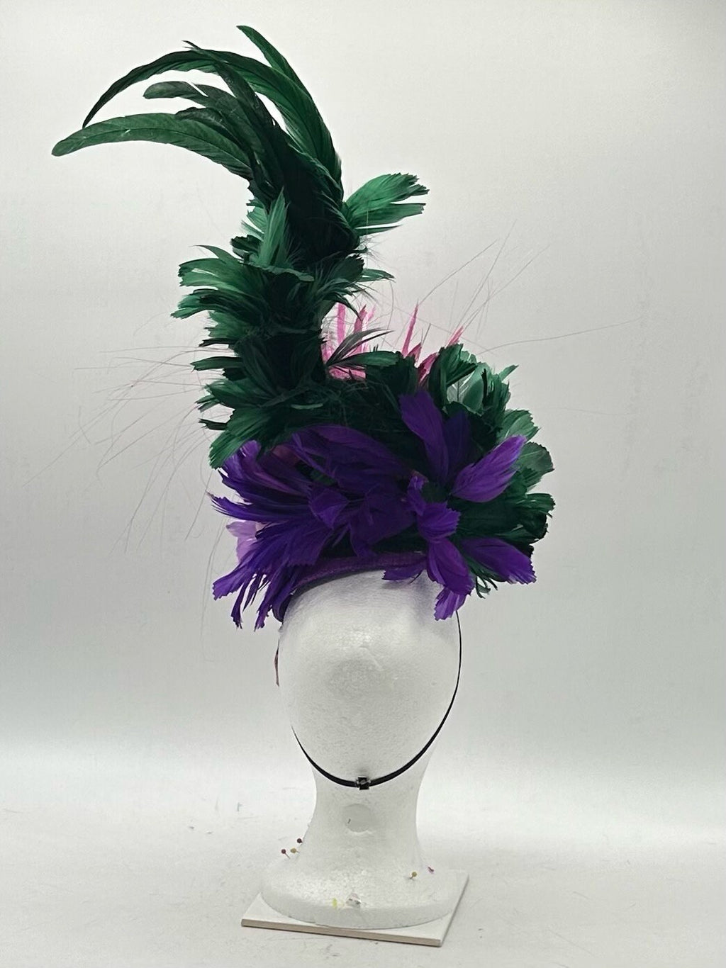 Pink, Purple and Green Derby Fascinator, Kentucky Derby Hat Alternative, Kentucky derby hat (PLATINUM LINE)