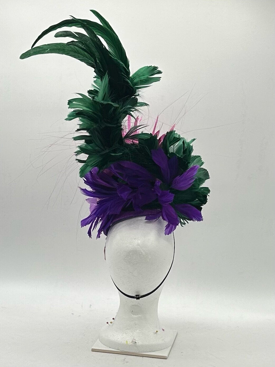 Pink, Purple and Green Derby Fascinator, Kentucky Derby Hat Alternative, Kentucky derby hat (PLATINUM LINE)