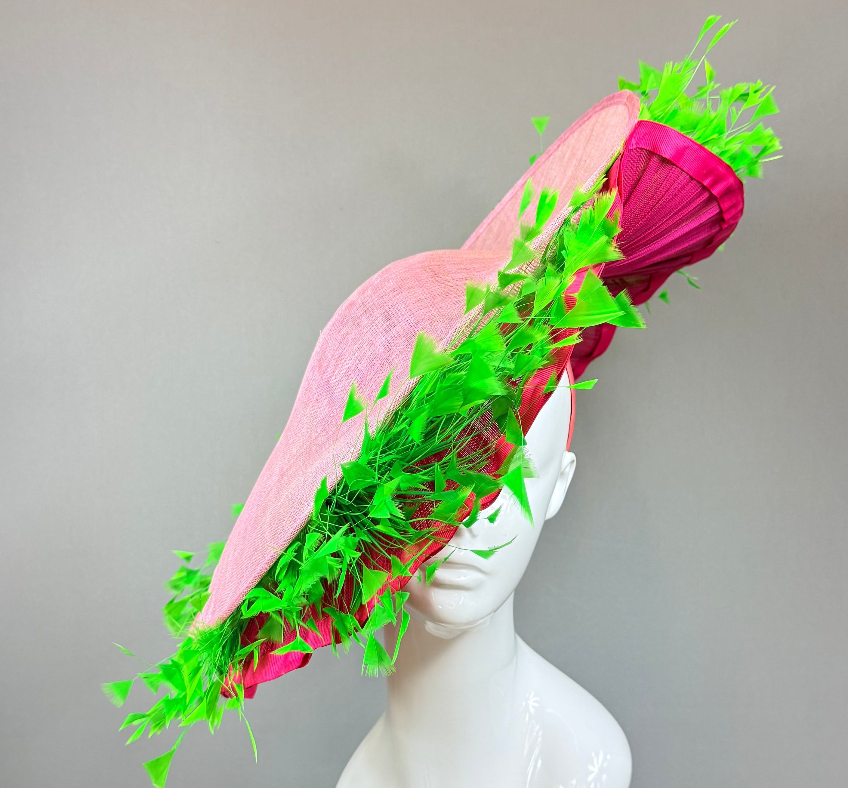Light pink and green Derby Fascinator, Kentucky Derby Hat Alternative, Kentucky derby hat, (PLATINUM LINE)