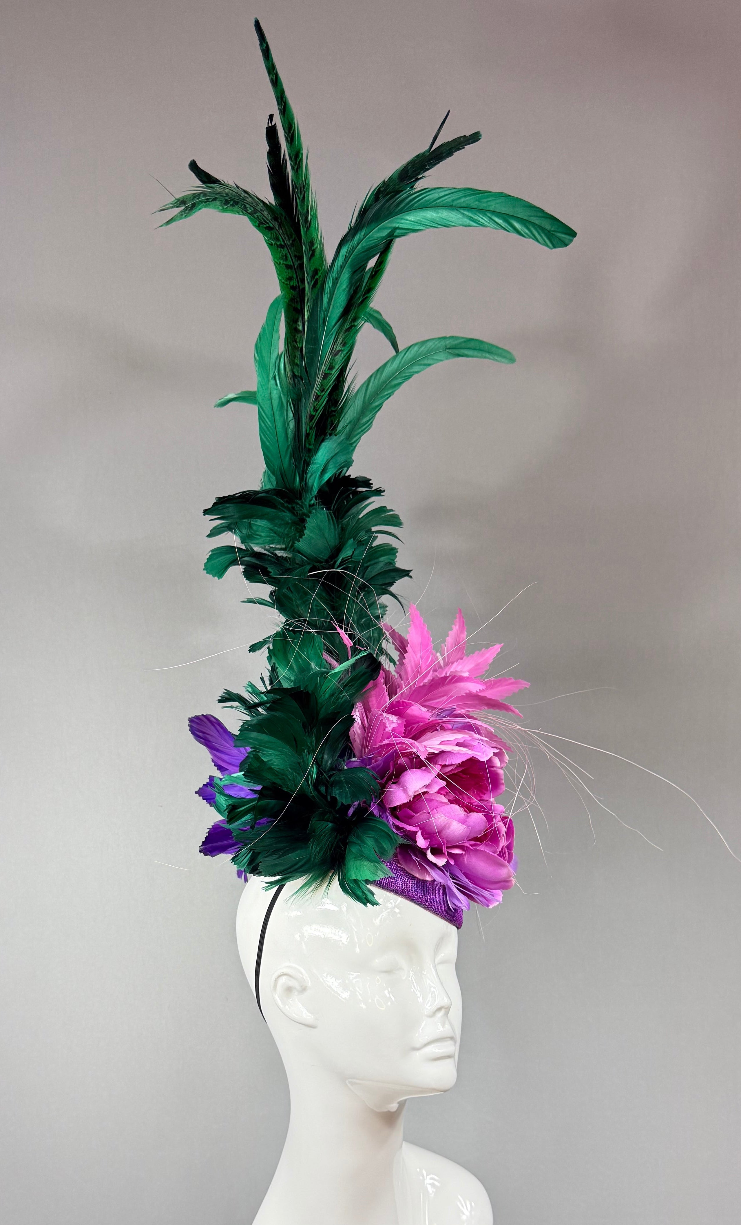 Pink, Purple and Green Derby Fascinator, Kentucky Derby Hat Alternative, Kentucky derby hat (PLATINUM LINE)