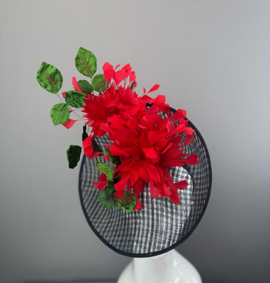 Black and Red Kentucky Derby fascinator, Derby Hat Alternative
