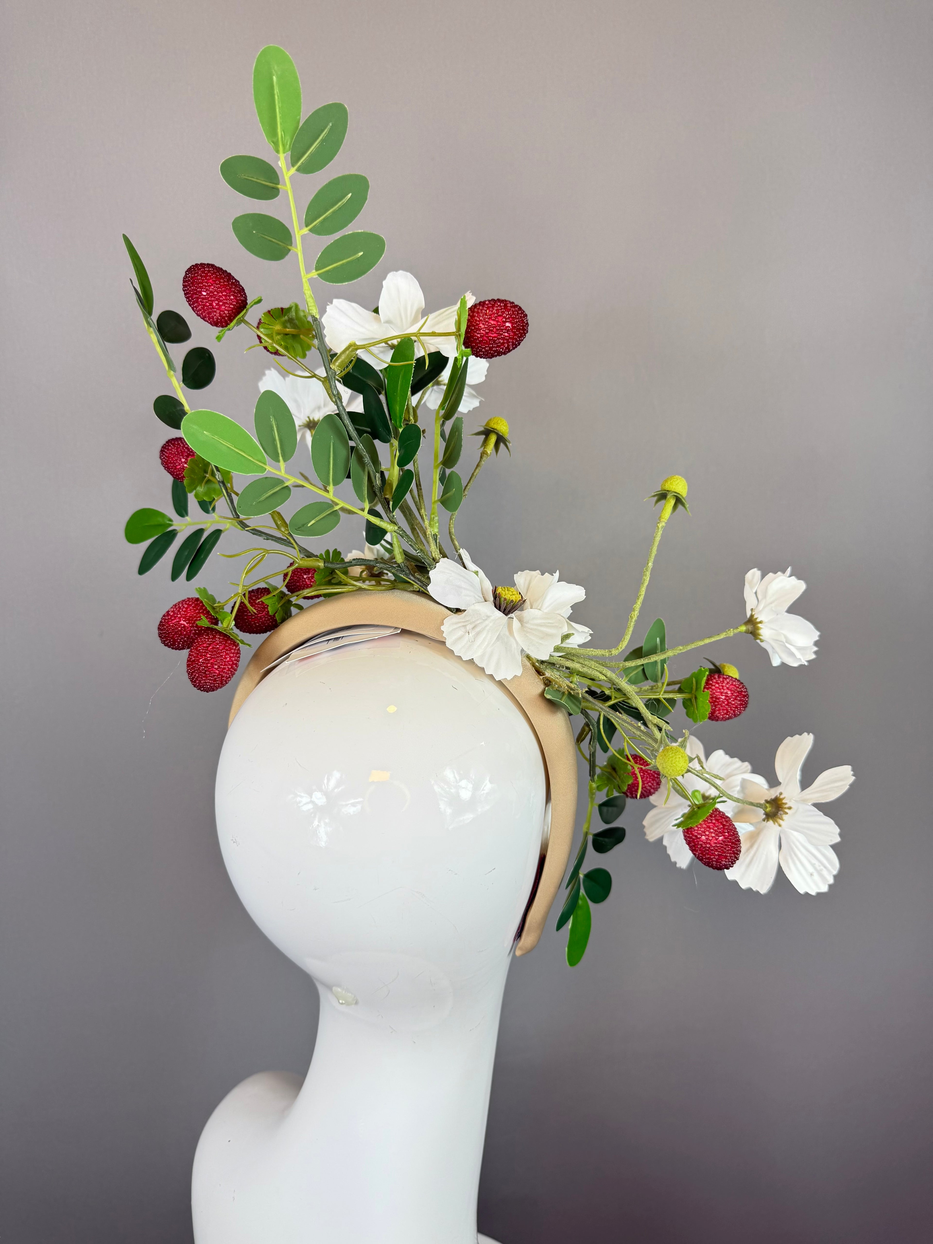 Kentucky Derby Fascinator Hat | Strawberry Flower Headpiece | Derbyologie