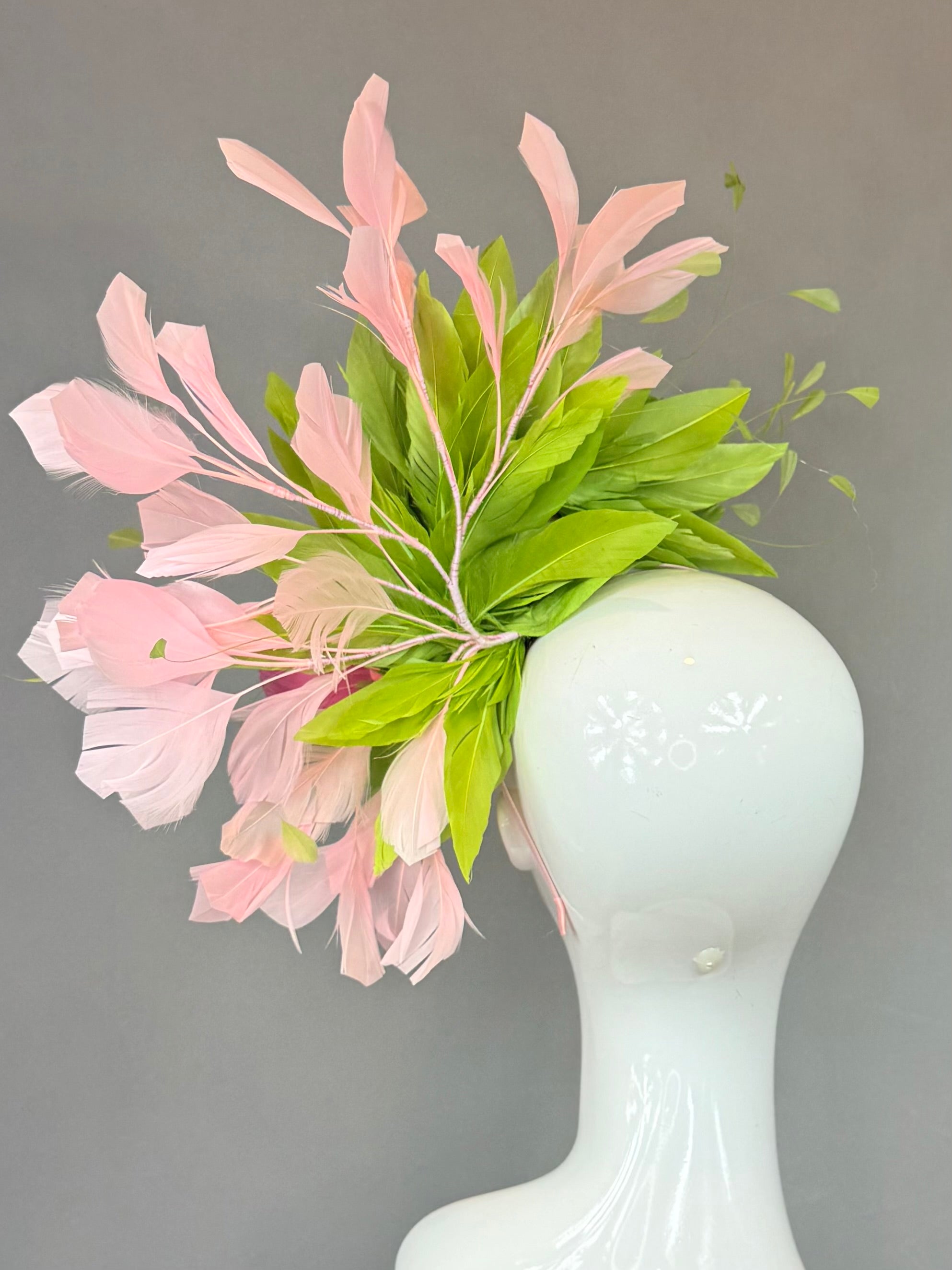 Kentucky Derby Fascinator Hat | Pink and green Headband Hat | Derbyologie
