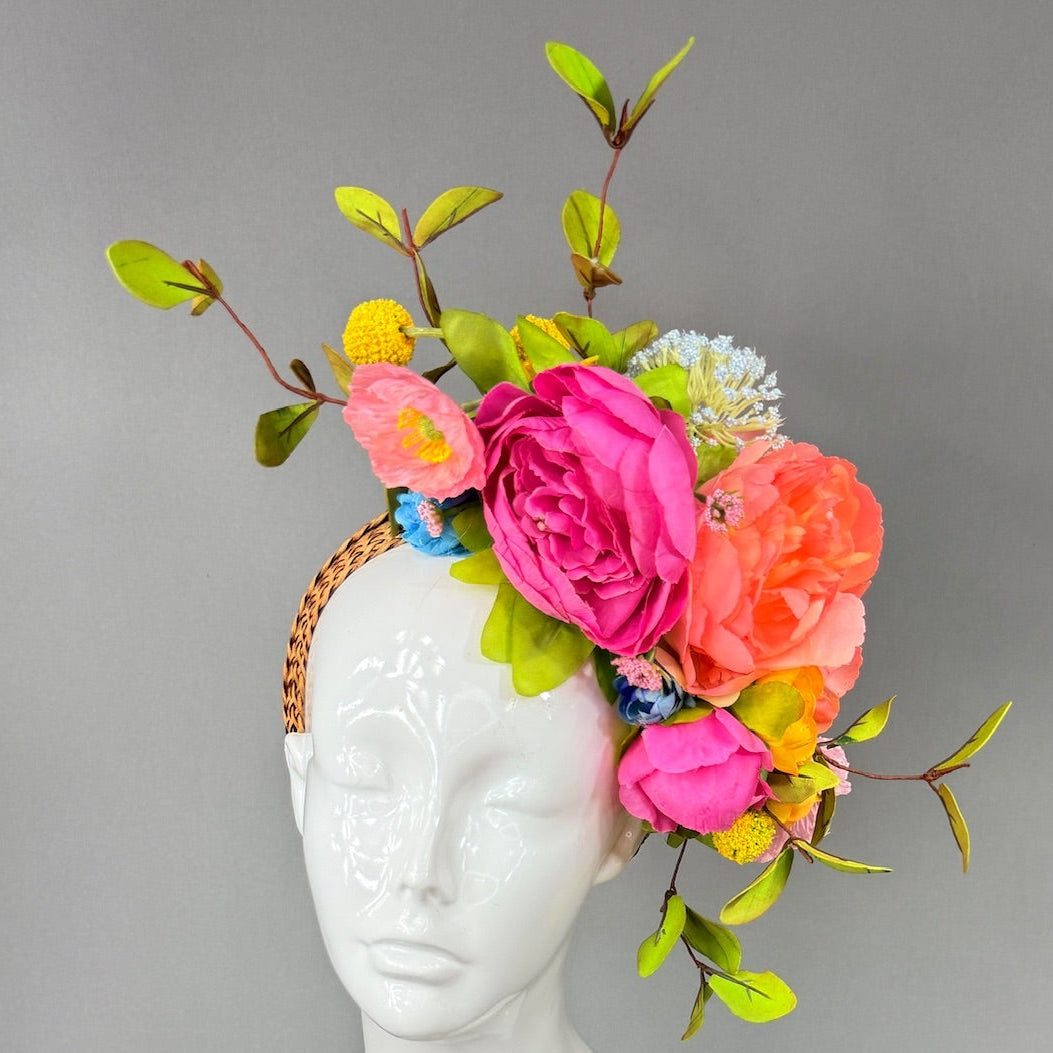 Kentucky Derby Fascinator Hat | Pink, Blue, Green, Yellow Hat | Derbyologie
