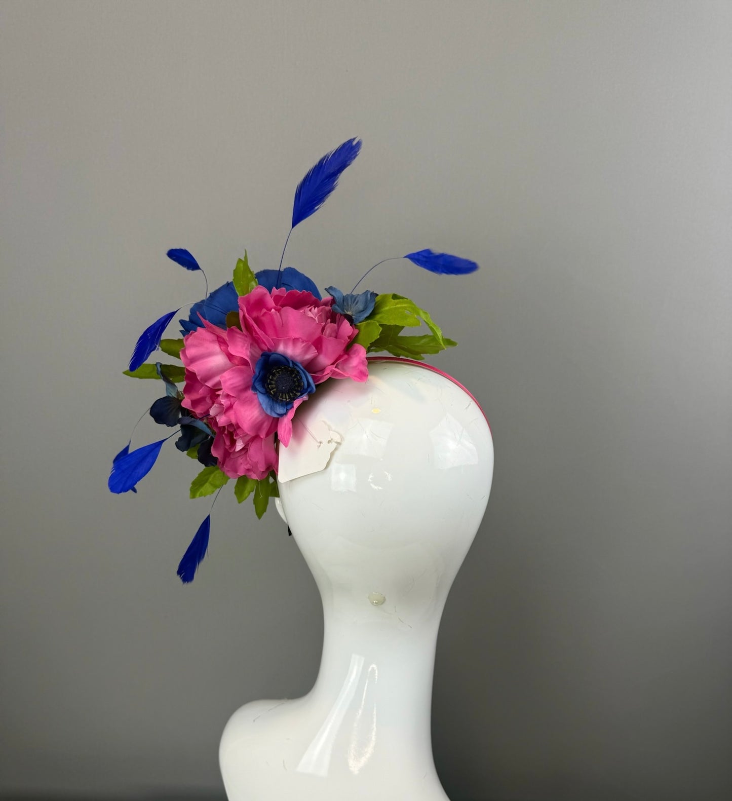 Blue, Pink and Green Kentucky Derby fascinator, Derby Hat Alternative