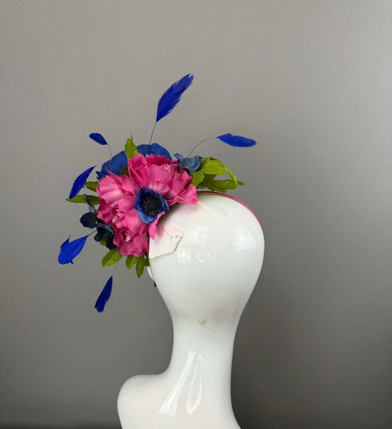 Blue, Pink and Green Kentucky Derby fascinator, Derby Hat Alternative