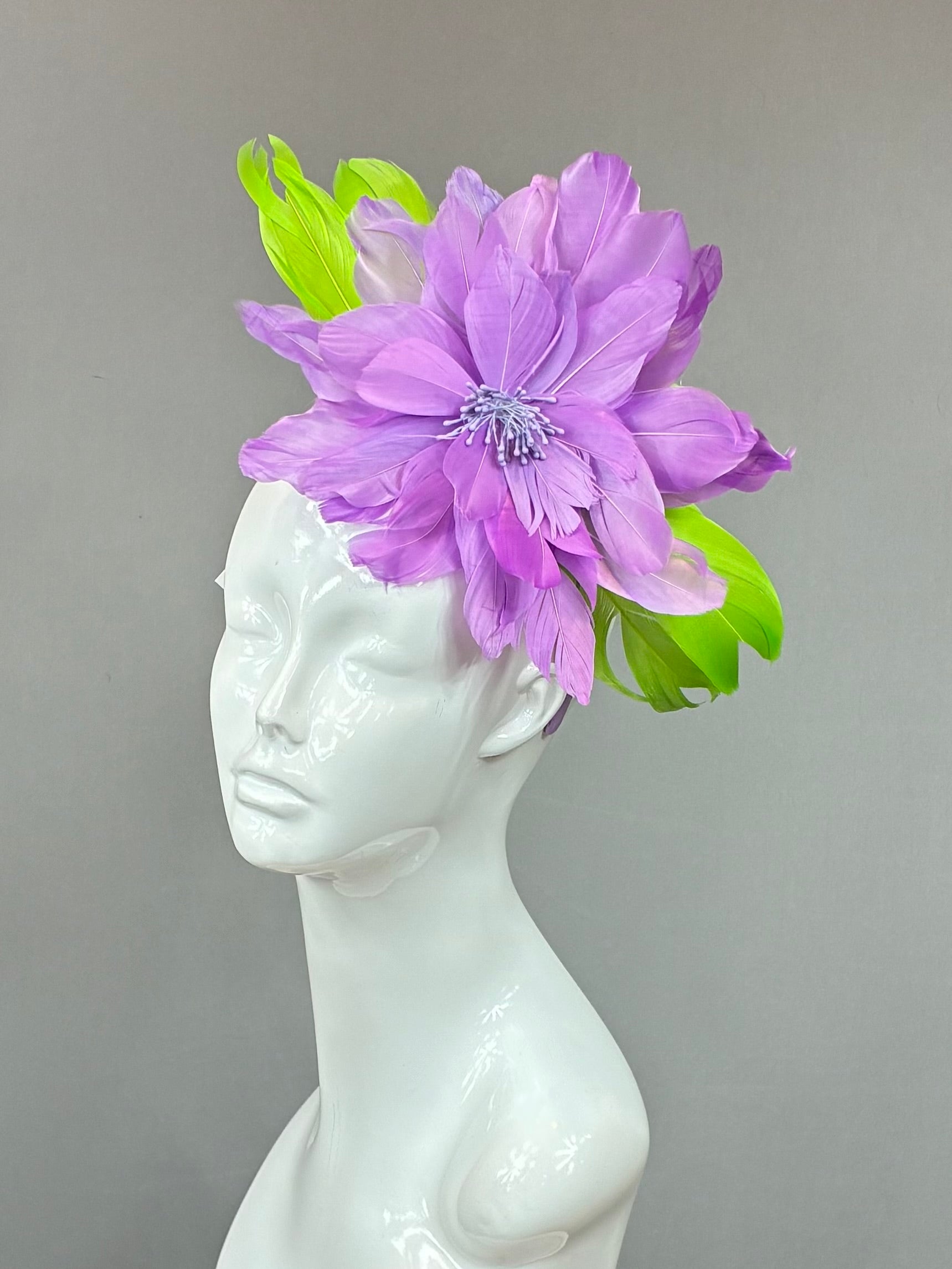 Kentucky Derby Fascinator Hat | Purple and green feathered Headband Hat | Derbyologie