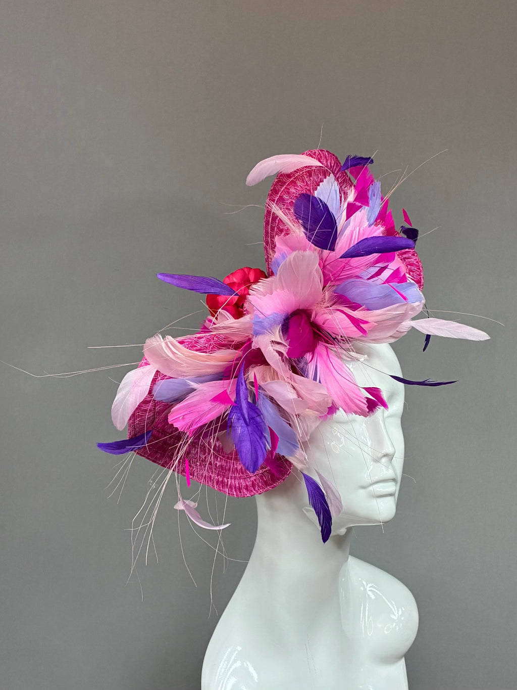 Kentucky Derby Fascinator Hat |pink and purple feather Headband Hat | Derbyologie