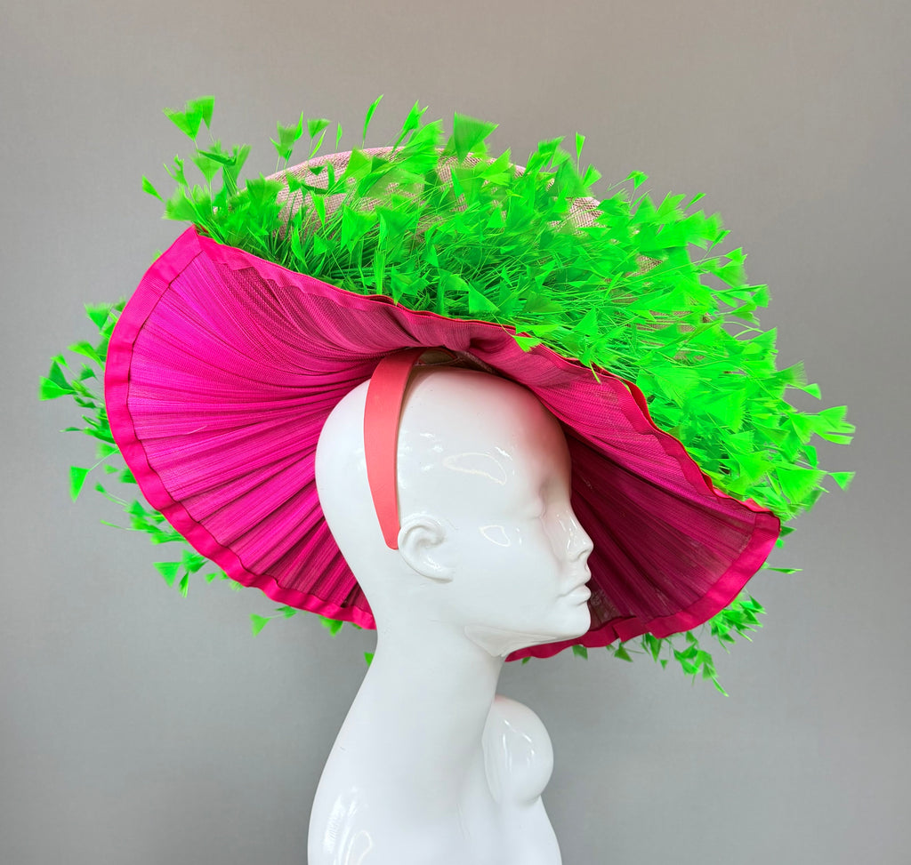Light pink and green Derby Fascinator, Kentucky Derby Hat Alternative, Kentucky derby hat, (PLATINUM LINE)
