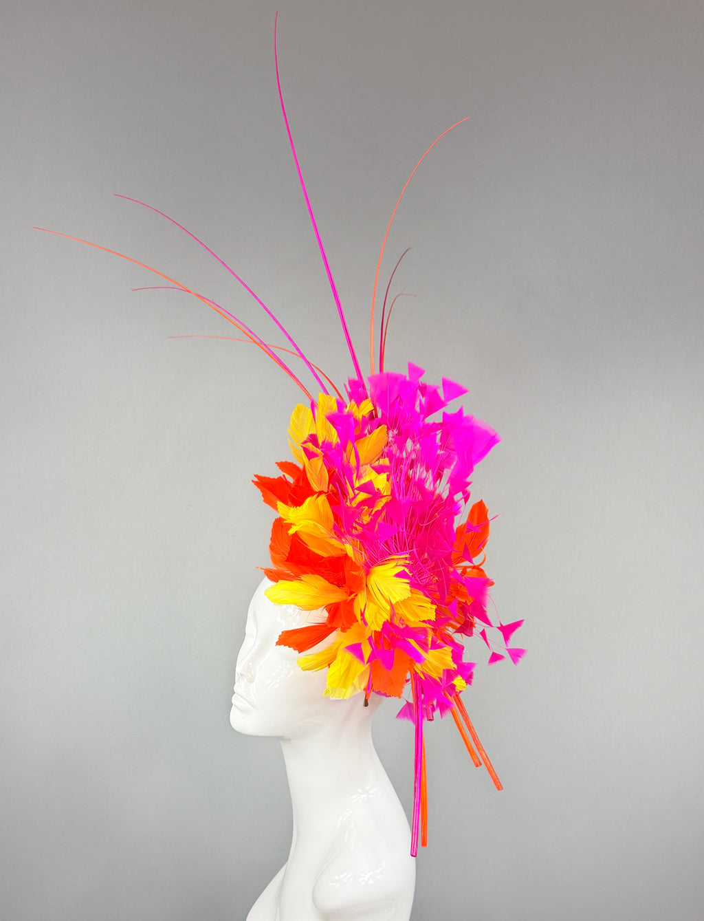 Kentucky Derby Hat | Hot Pink and Orange Kentucky Derby fascinator | Derbyologie