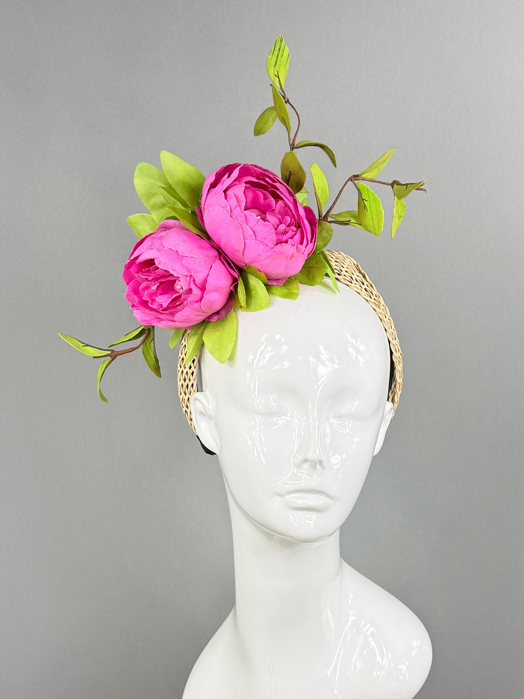 Kentucky Derby Fascinator Hat | Pink and green Headpiece | Derbyologie