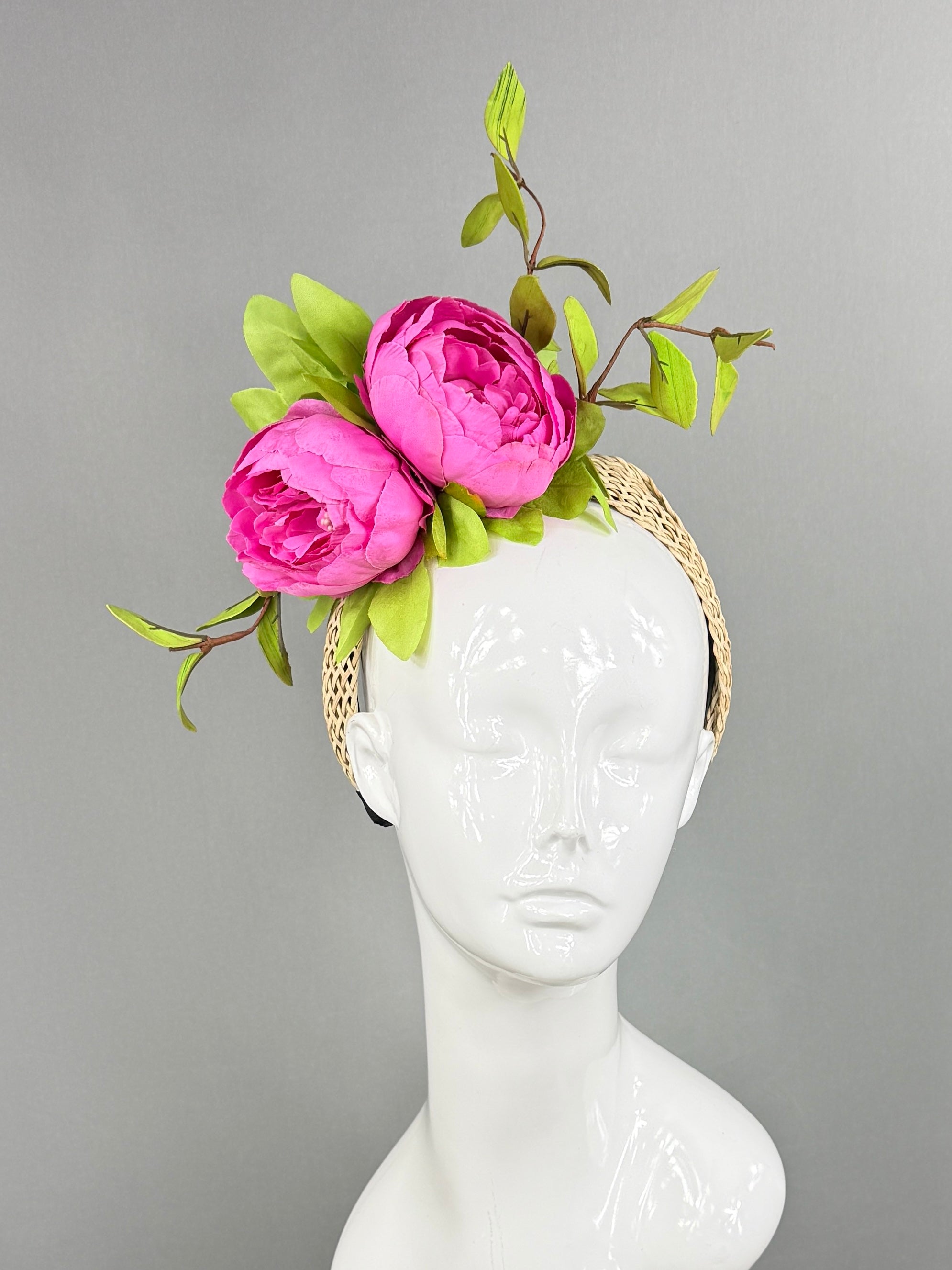 Kentucky Derby Fascinator Hat | Pink and green Headpiece | Derbyologie