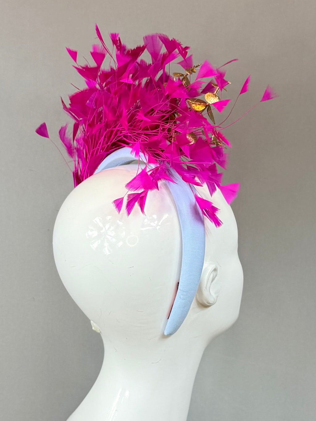 Blue and Fuchsia Kentucky Derby Fascinator, derby hat Kentucky Derby Hat Alternative, Floral Fascinator (SILVER LINE)