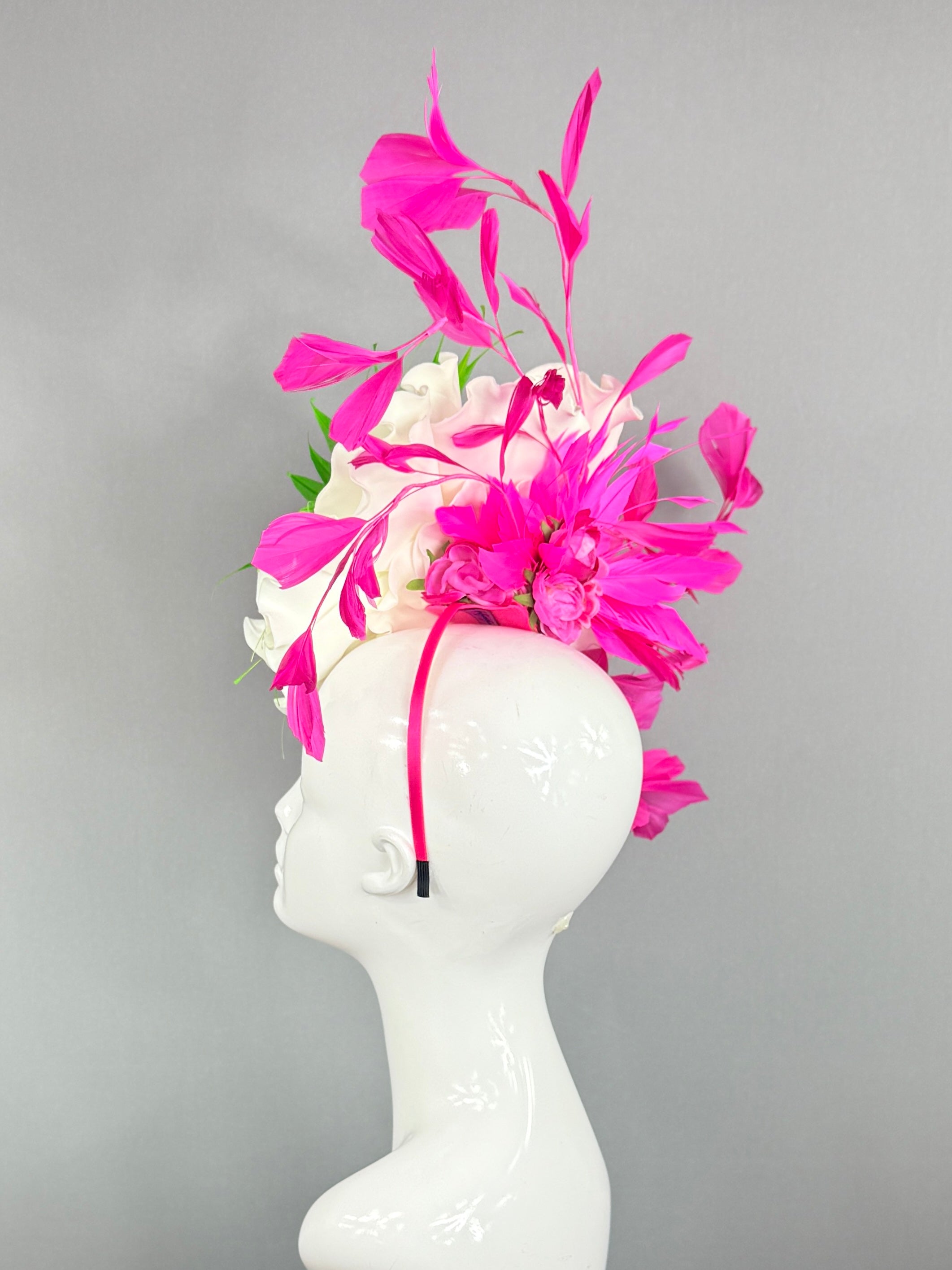 Kentucky Derby Fascinator Hat | pink, green, and white Headpiece | Derbyologie