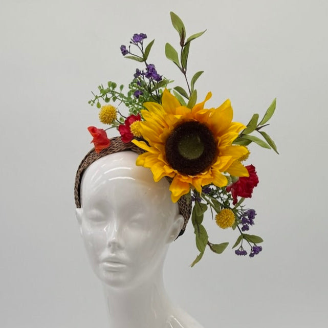 Yellow, Red and Green Kentucky Derby fascinator, Derby Hat Alternative