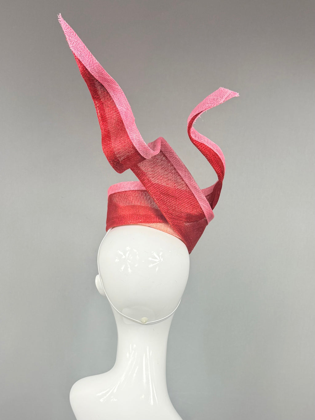 Kentucky Derby Fascinator Hat | Red and pink sinamay Fascinator Hat | Derbyologie