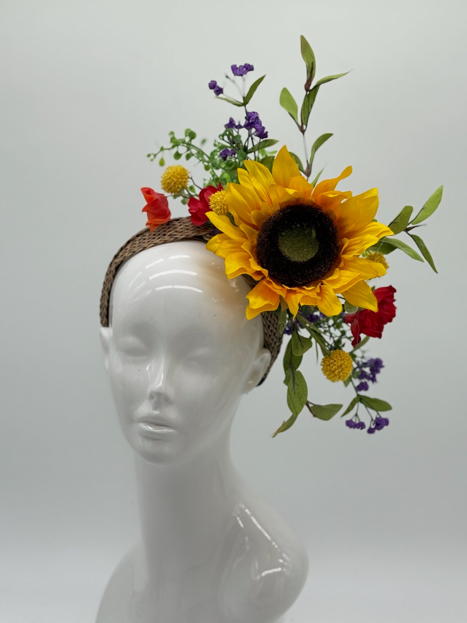 Yellow, Red and Green Kentucky Derby fascinator, Derby Hat Alternative