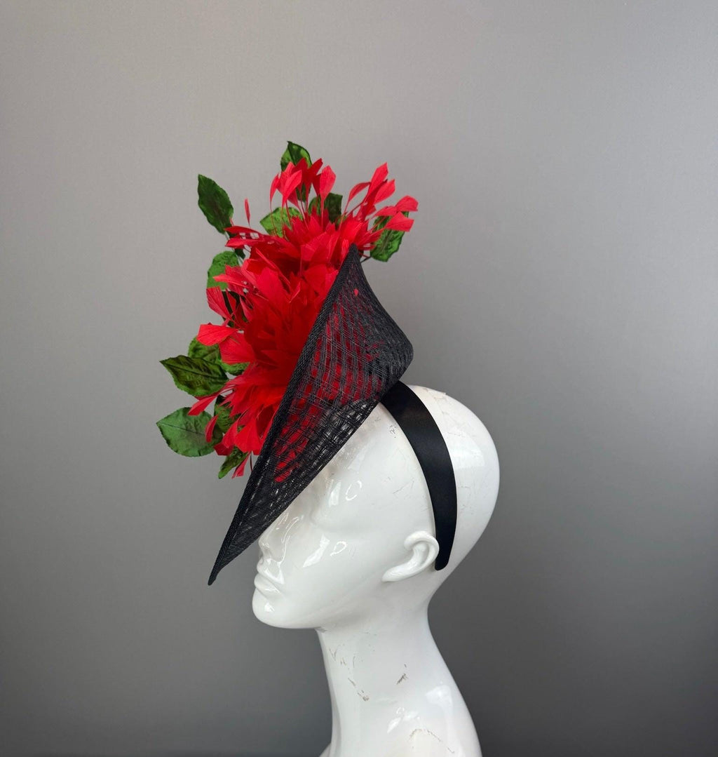 Black and Red Kentucky Derby fascinator, Derby Hat Alternative