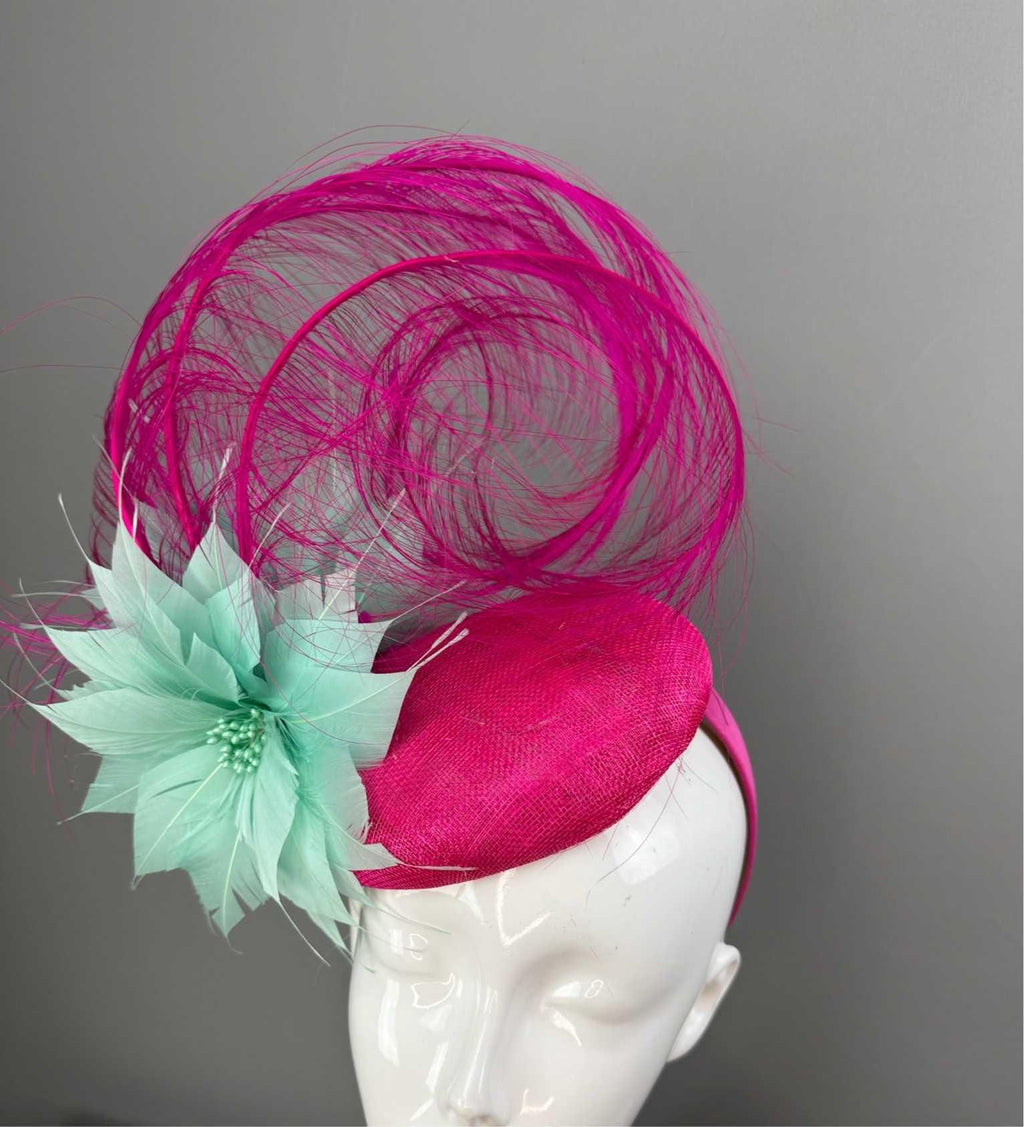 Kentucky Derby Fascinator Hat | Teal and Violet Flower Hat | Derbyologie