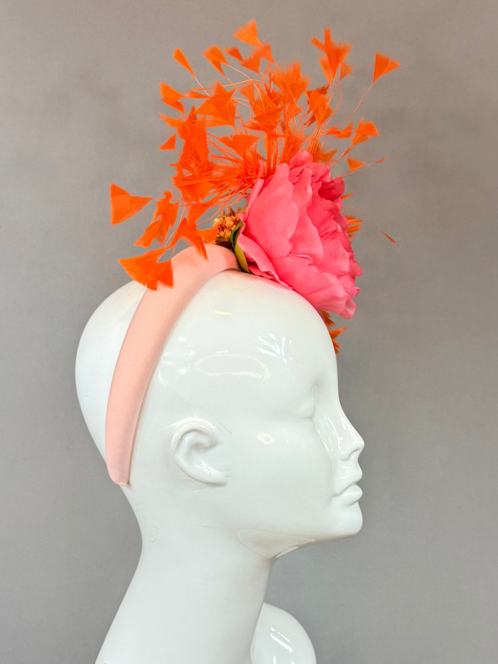 Kentucky Derby Fascinator Hat | Pink and Orange Flower Hat | Derbyologie