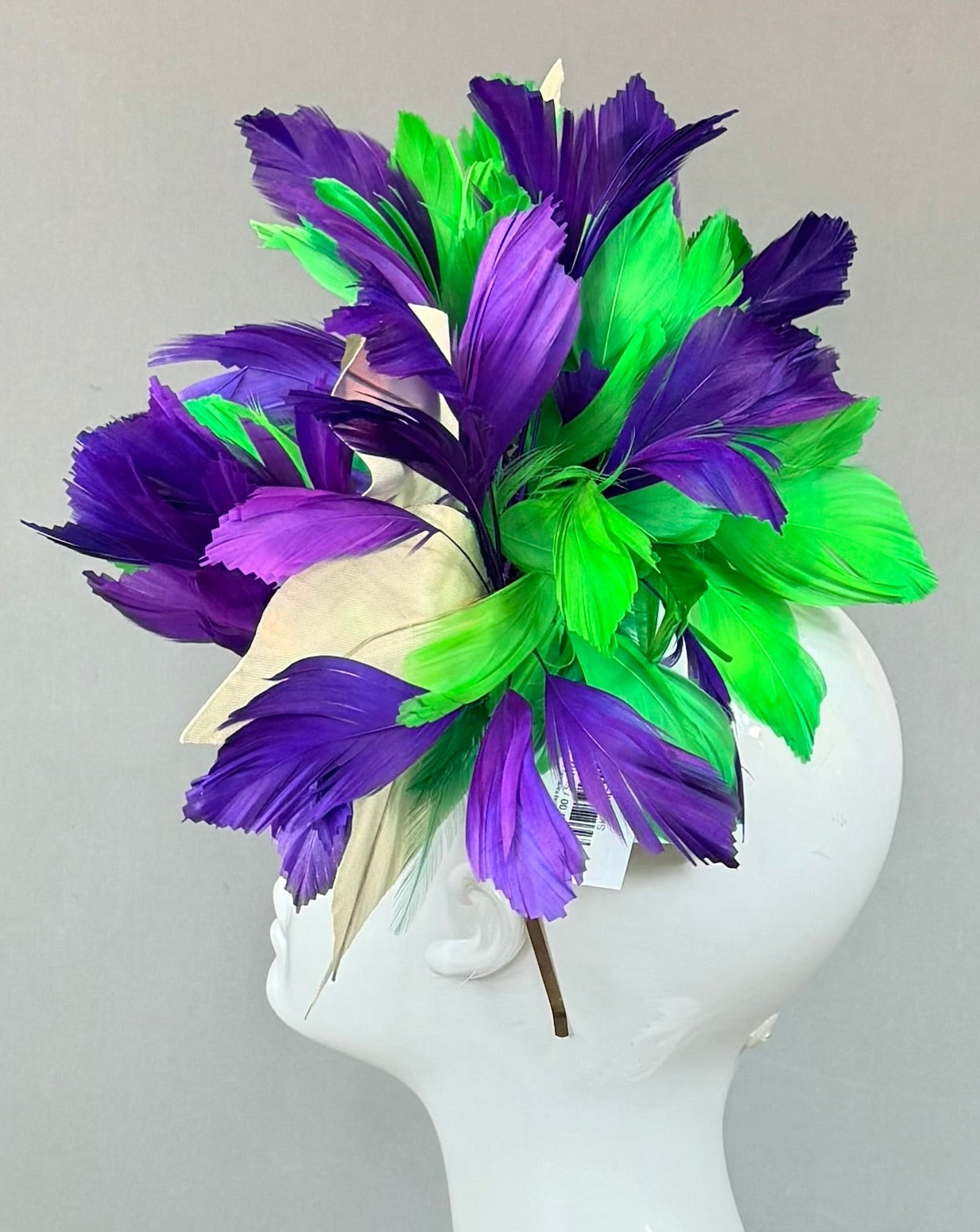 Green, purple, gold Kentucky Derby Fascinator, derby hat Kentucky Derby Hat Alternative, Floral Fascinator, (SILVER LINE)