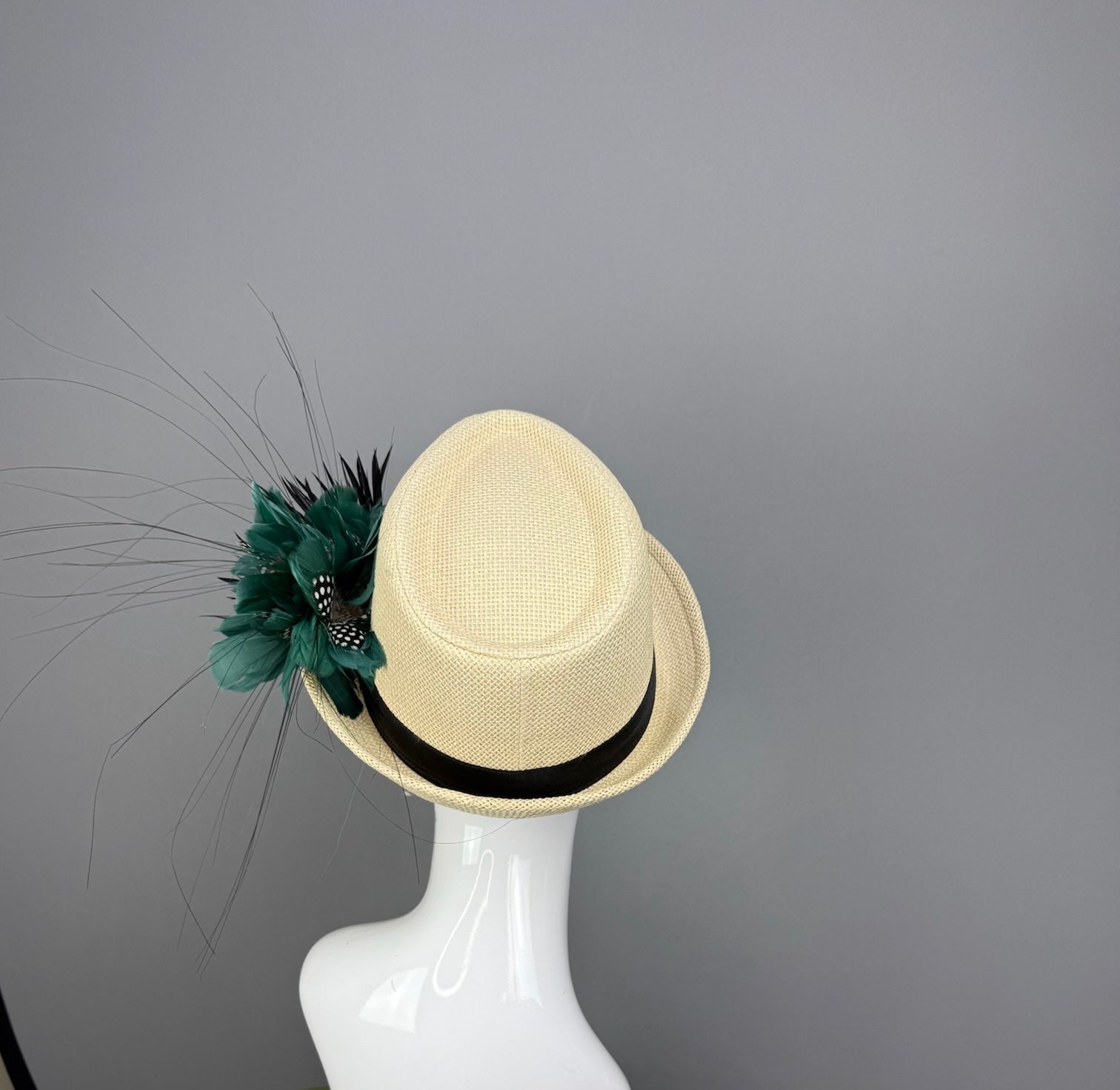 Green and Black Kentucky Derby fascinator, Derby Hat Alternative (GOLD LINE)