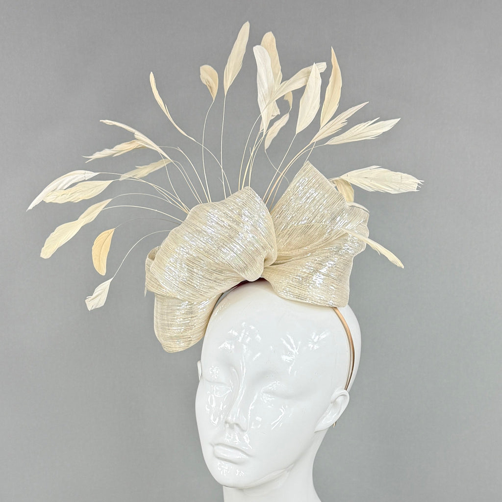 Kentucky Derby Fascinator Hat | Gold Silk Headpiece | Derbyologie