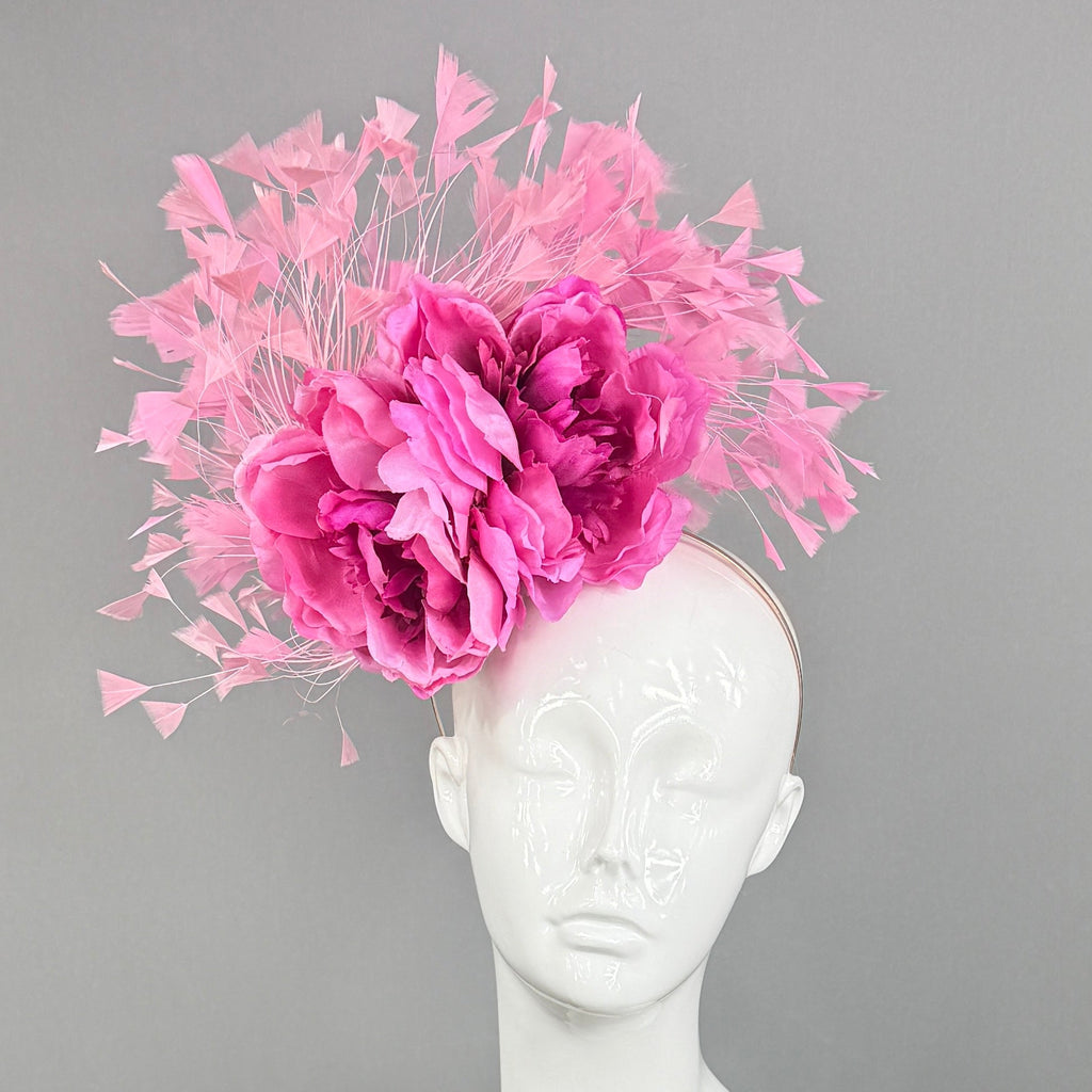 Kentucky Derby Fascinator Hat | Pink Floral Headpiece | Derbyologie