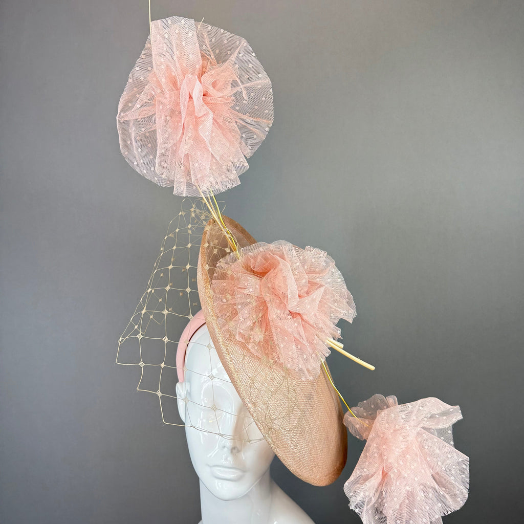 Pink Derby Fascinator, Kentucky Derby Hat Alternative, Kentucky derby hat (PLATINUM LINE)