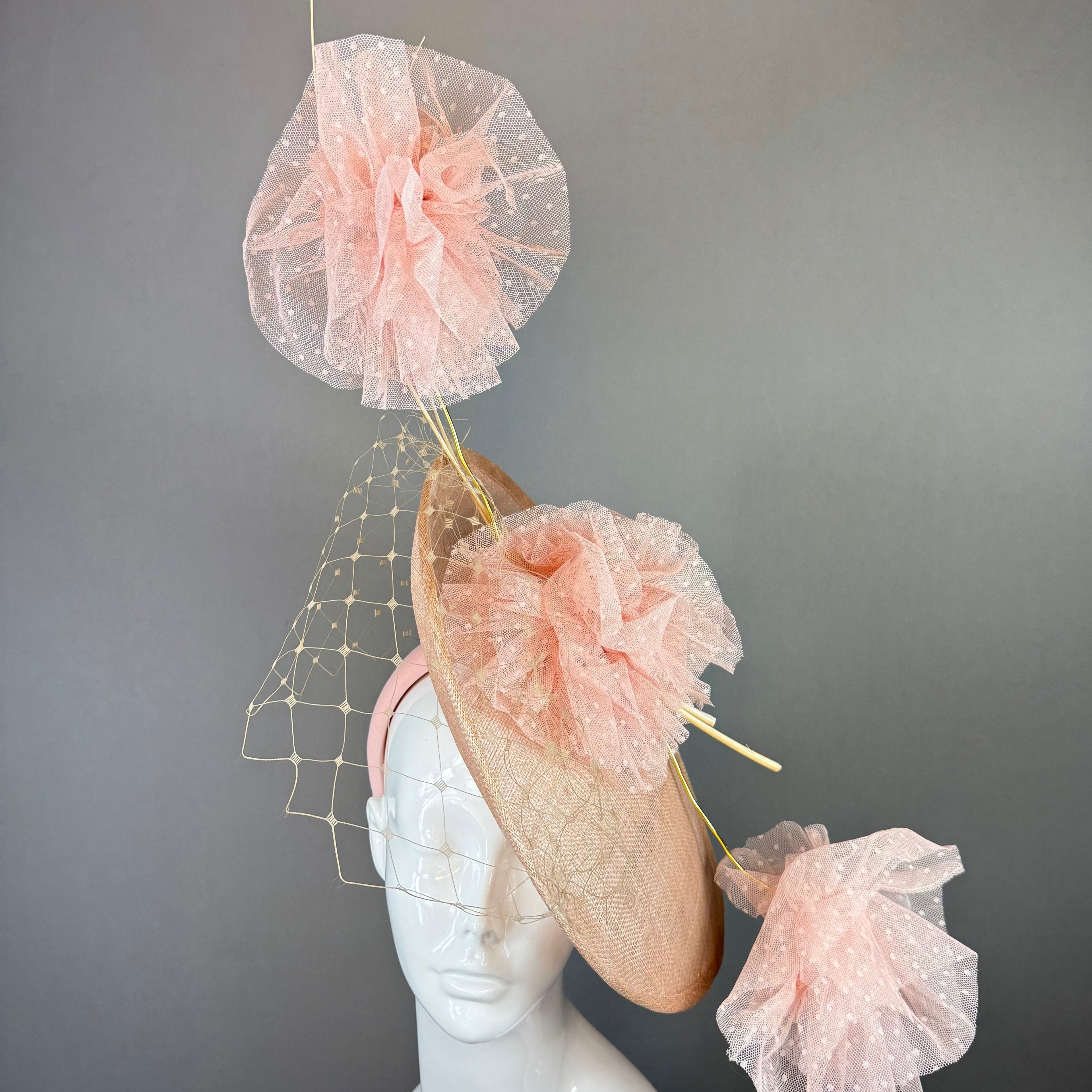 Pink Derby Fascinator, Kentucky Derby Hat Alternative, Kentucky derby hat (PLATINUM LINE)