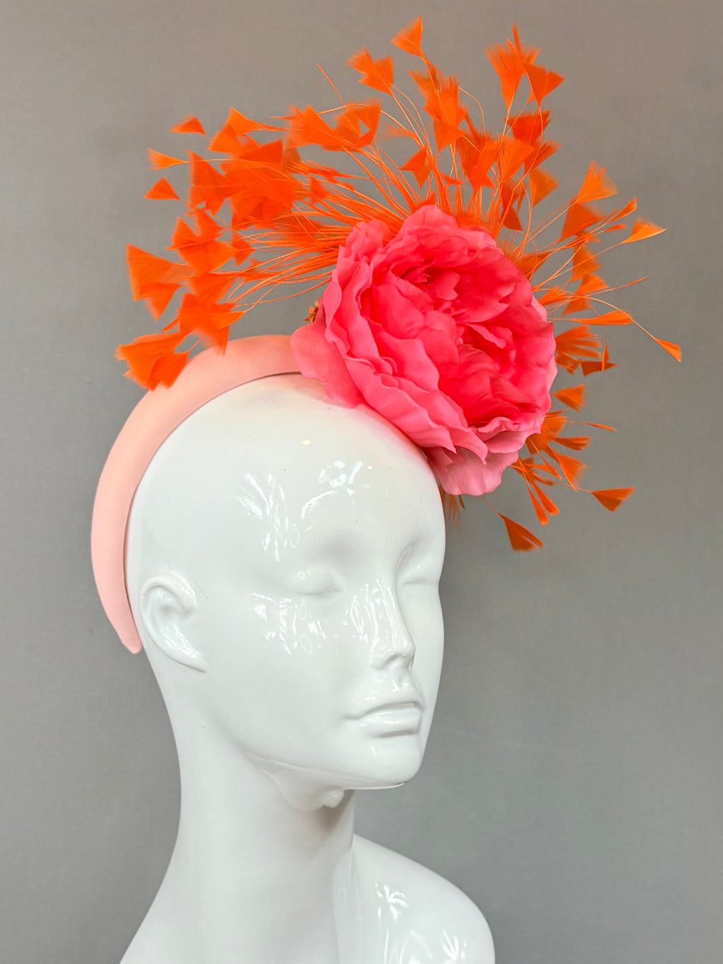 Kentucky Derby Fascinator Hat | Pink and Orange Flower Hat | Derbyologie