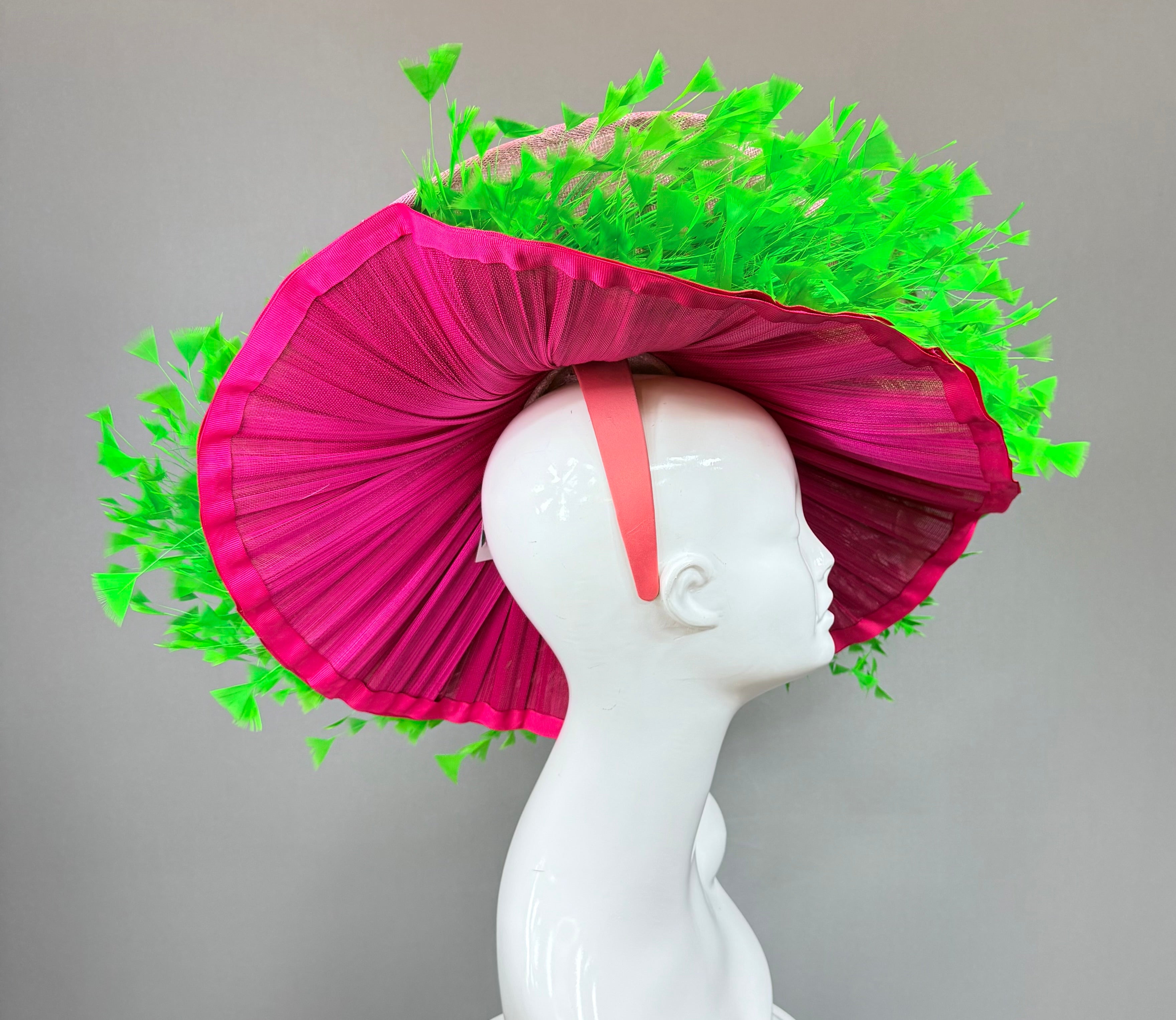 Light pink and green Derby Fascinator, Kentucky Derby Hat Alternative, Kentucky derby hat, (PLATINUM LINE)