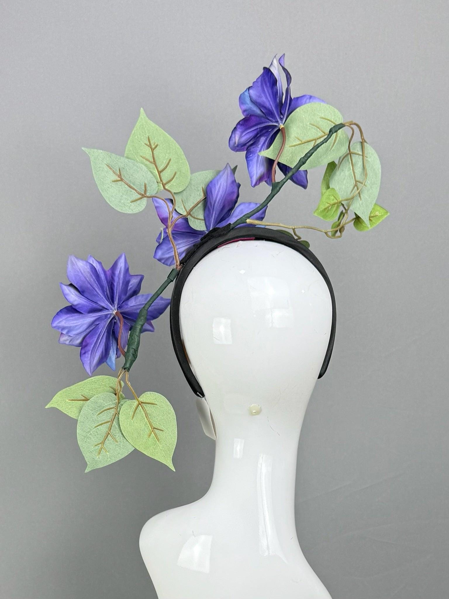 Kentucky Derby Fascinator Hat | Purple, and Green Flower Hat | Derbyologie