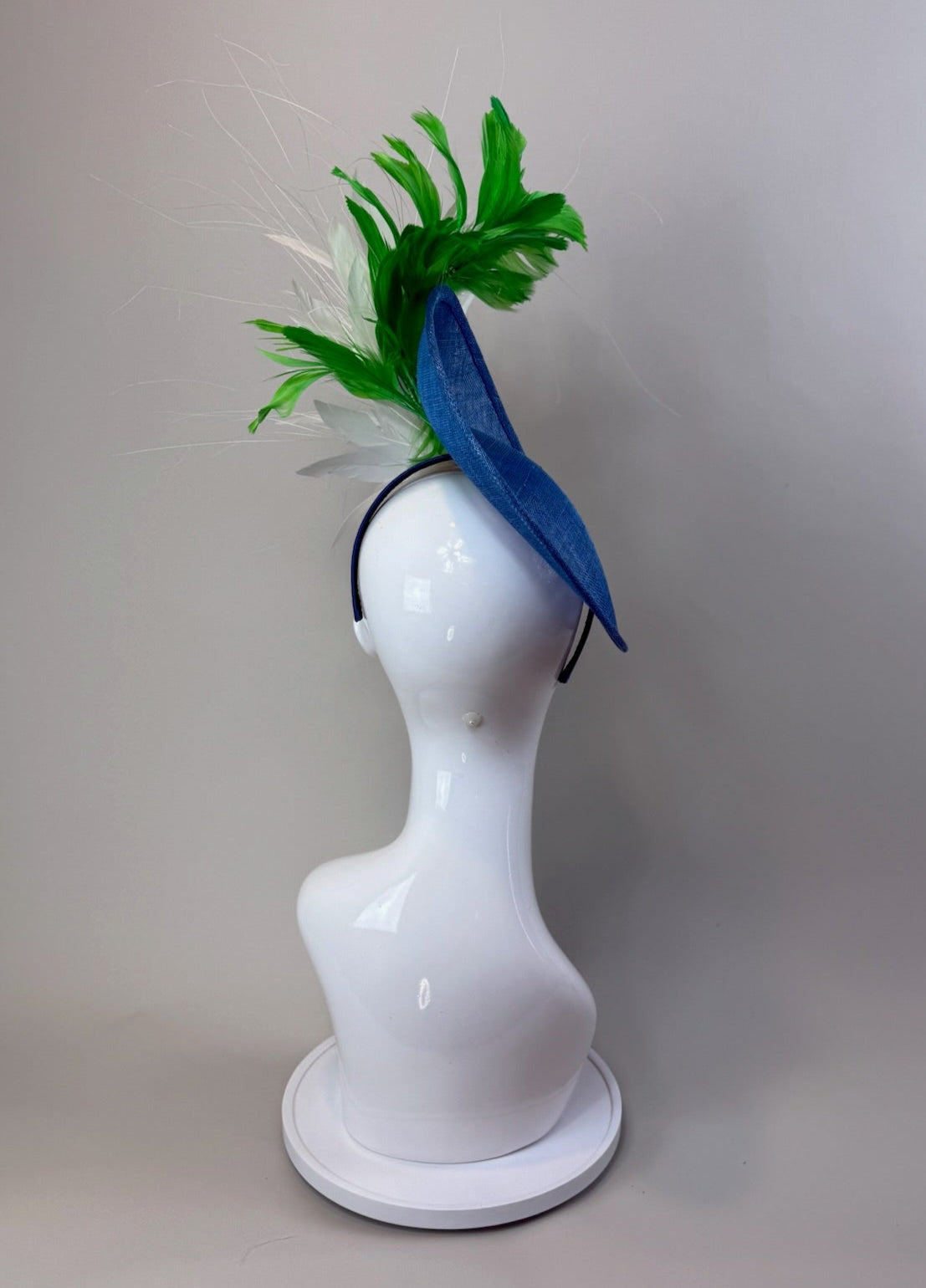 Blue, Green and White Kentucky Derby fascinator, Derby Hat Alternative