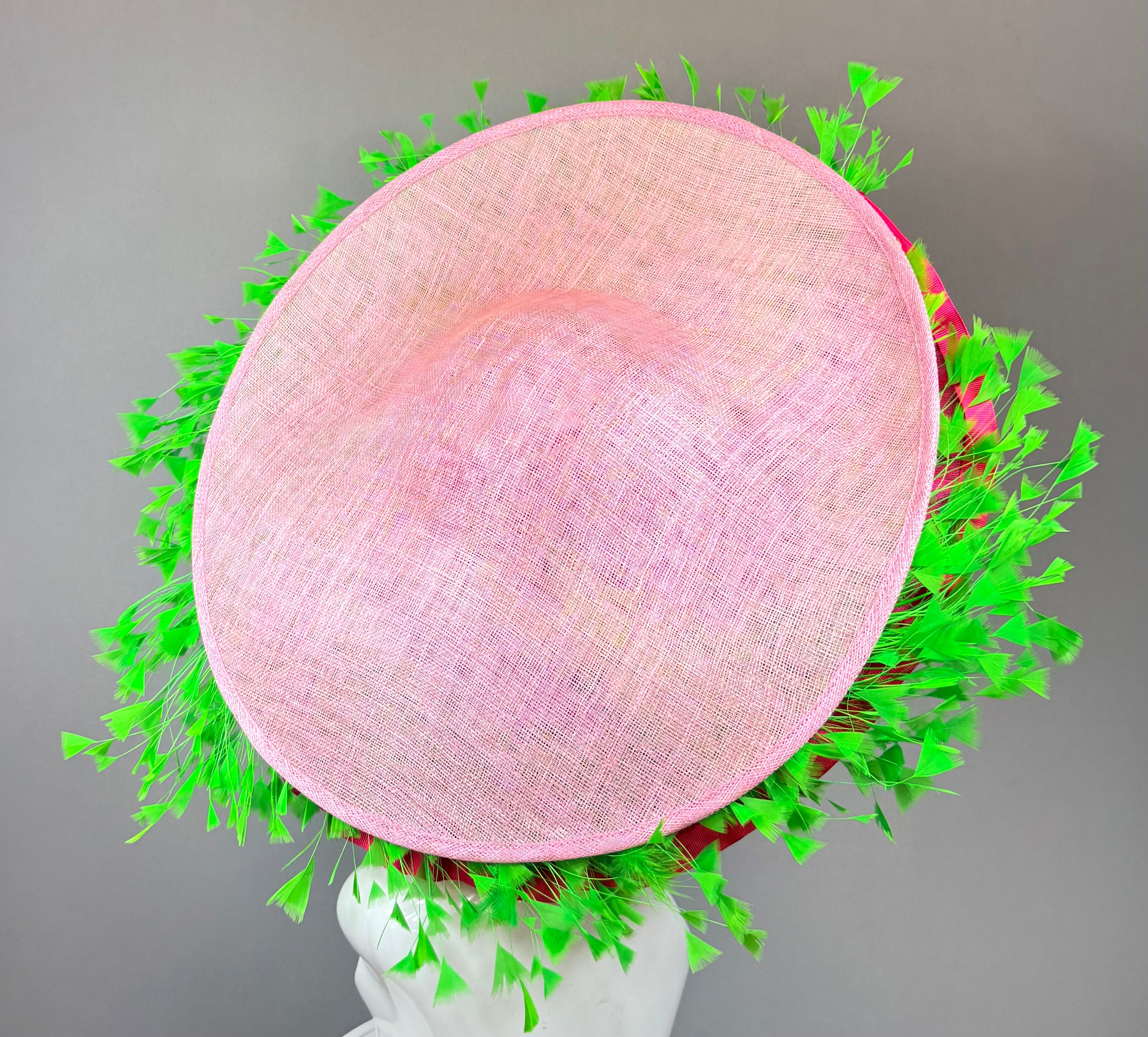 Light pink and green Derby Fascinator, Kentucky Derby Hat Alternative, Kentucky derby hat, (PLATINUM LINE)