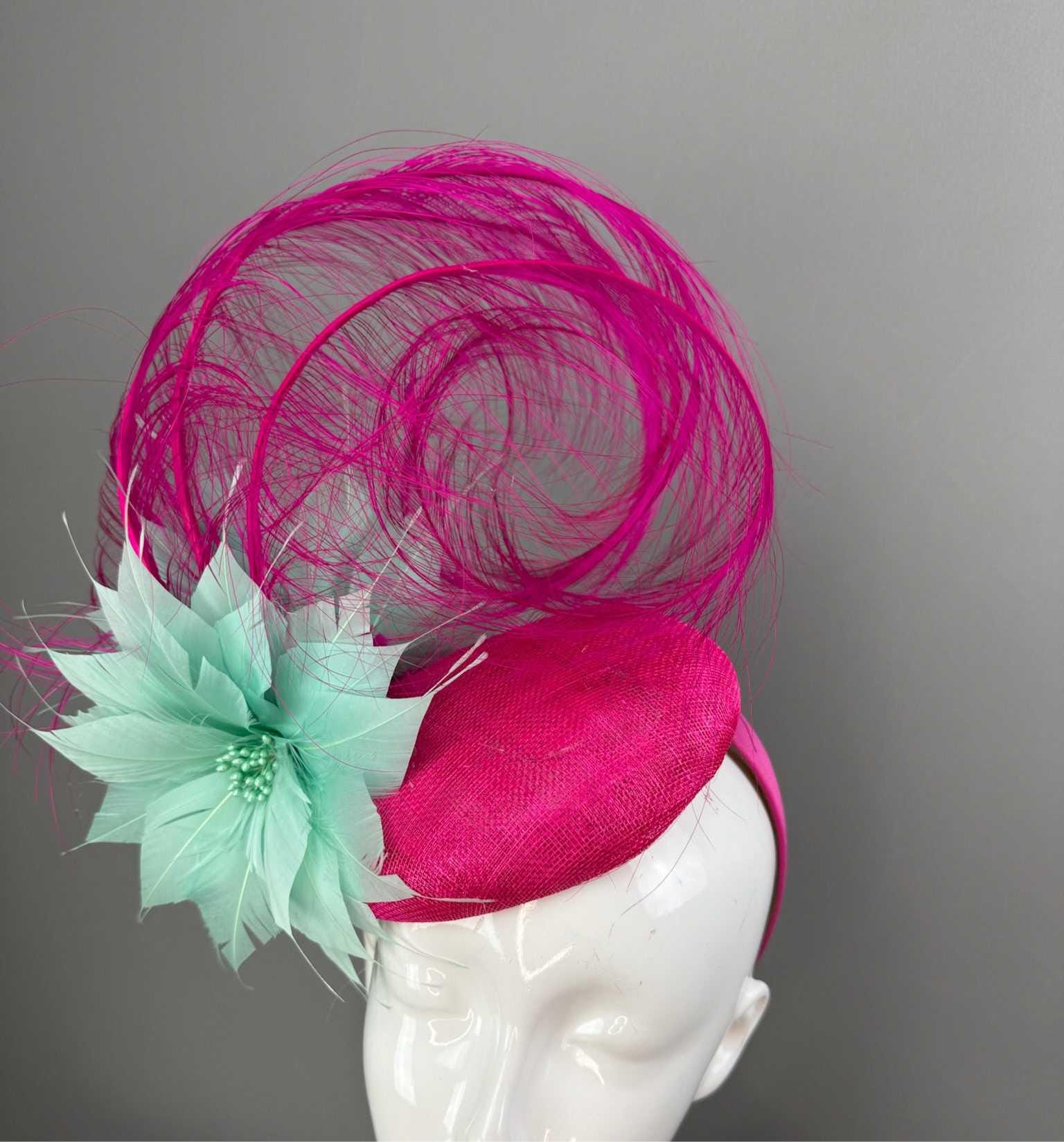 Kentucky Derby Fascinator Hat | Teal and Violet Flower Hat | Derbyologie