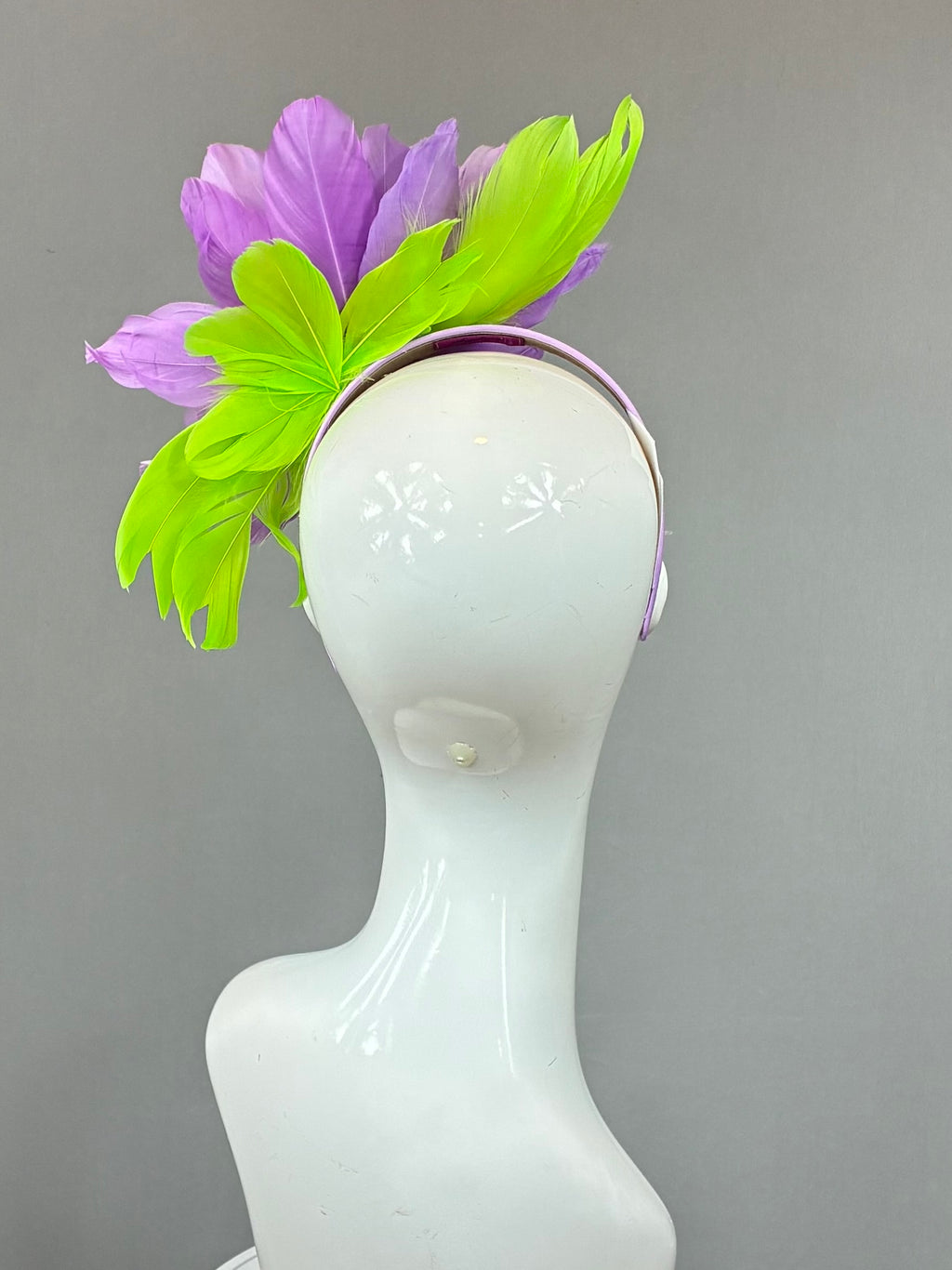 Kentucky Derby Fascinator Hat | Purple and green feathered Headband Hat | Derbyologie