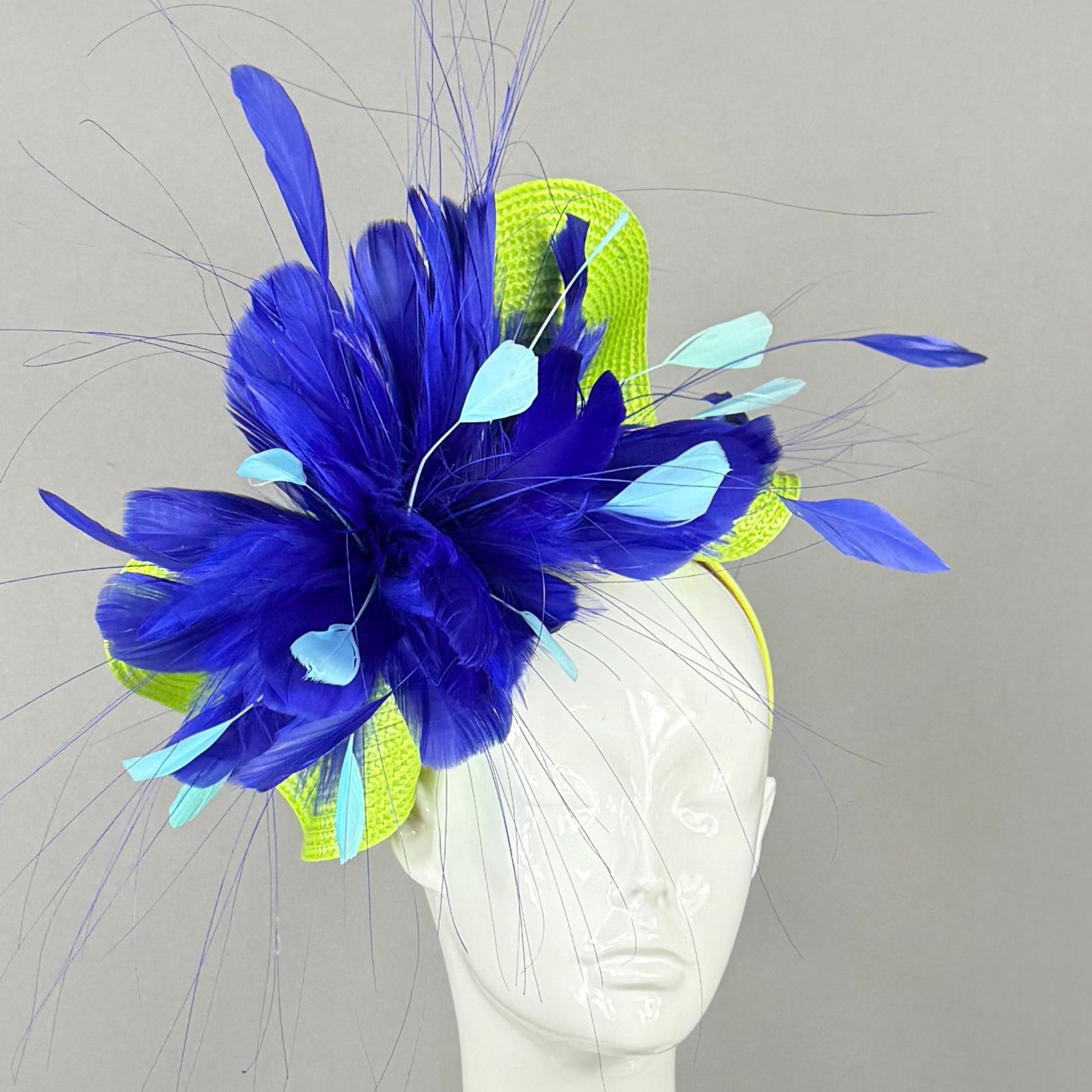 Kentucky Derby Fascinator Hat | Blue, Turquoise and Green Headpiece | Derbyologie