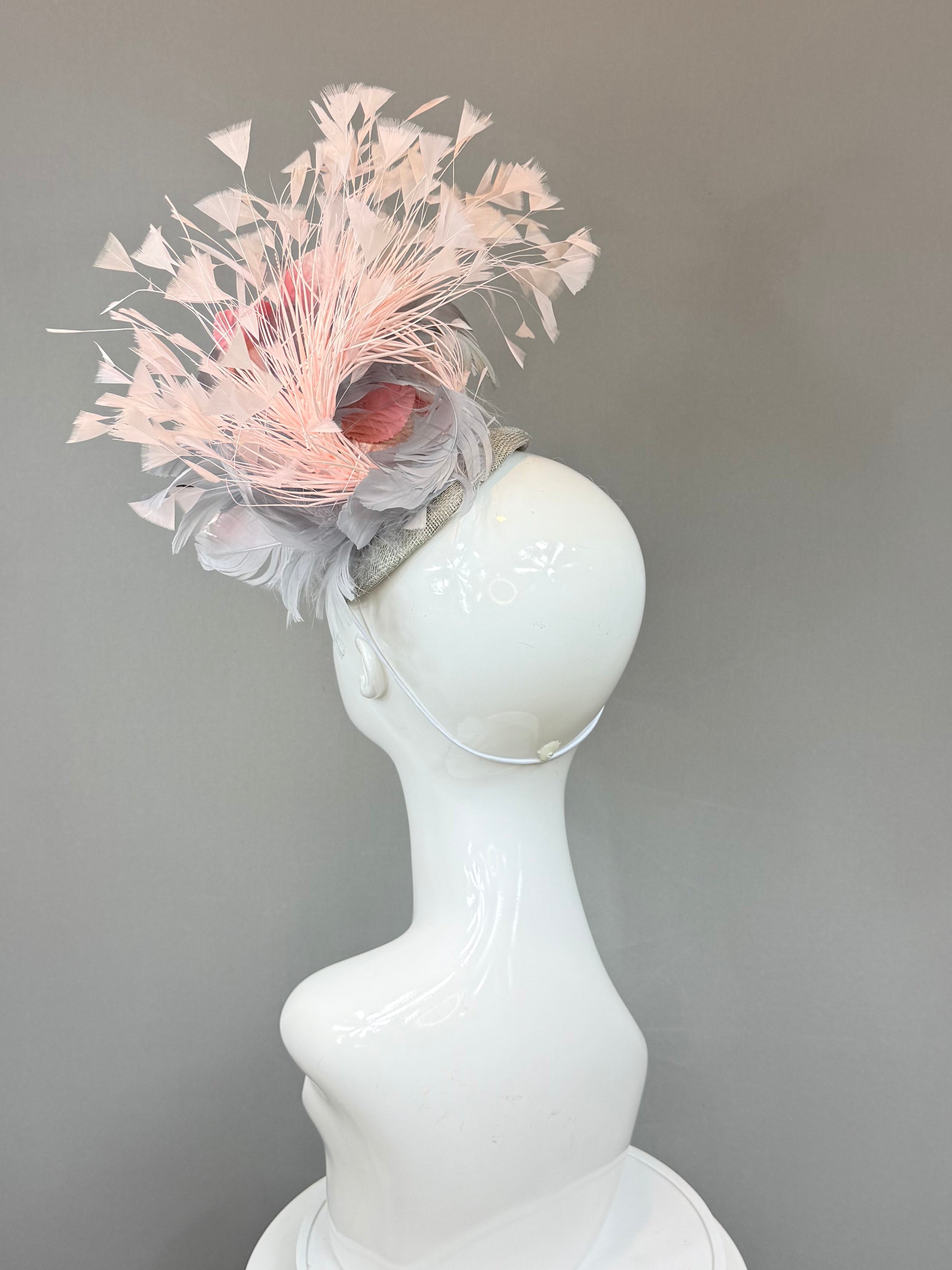 Kentucky Derby Fascinator Hat | Pink, White, and Beige Flower Hat | Derbyologie