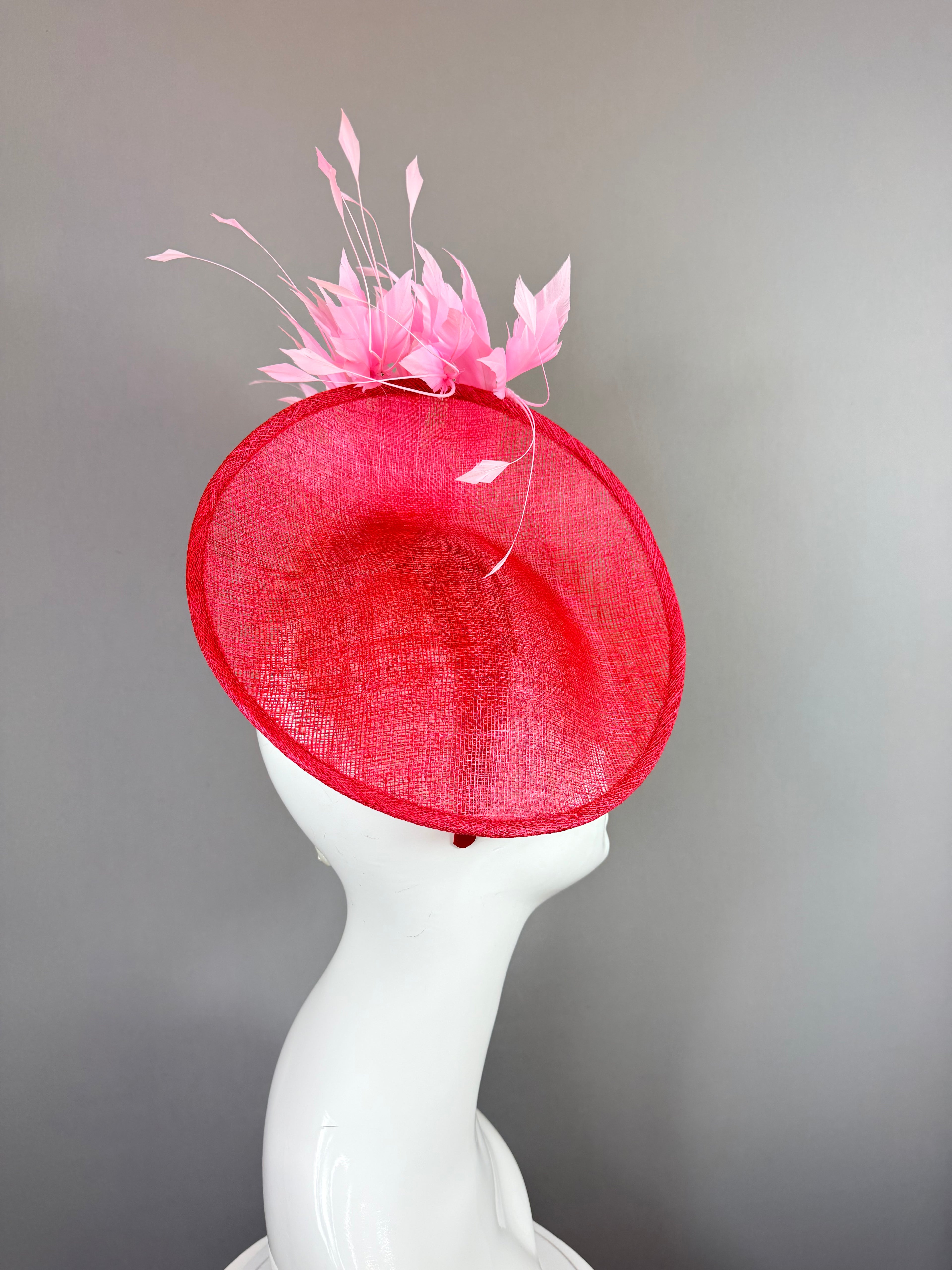 Kentucky Derby Fascinator Hat | Red and Pink Headpiece | Derbyologie