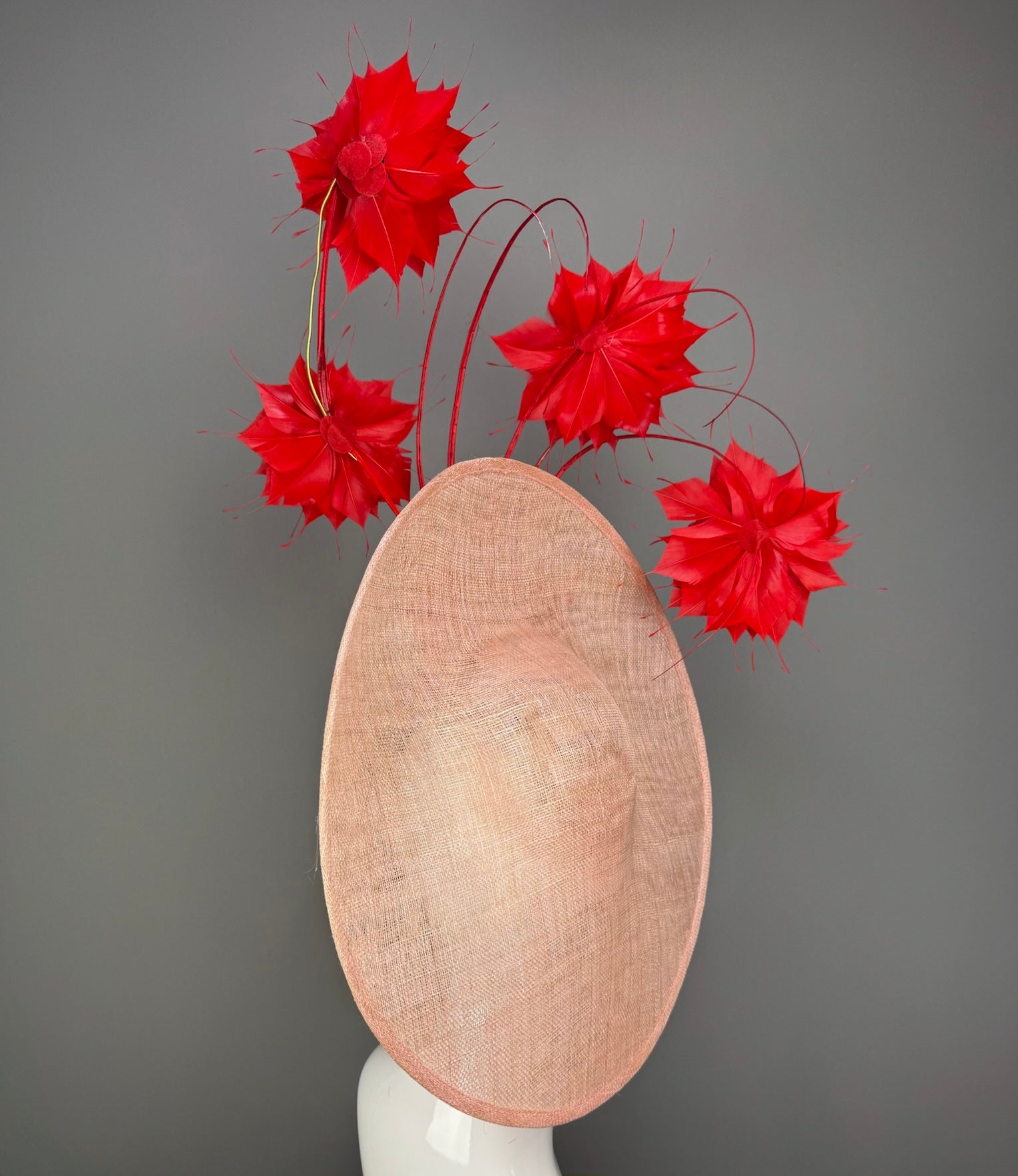 Pink and Red Kentucky Derby fascinator, Derby Hat Alternative