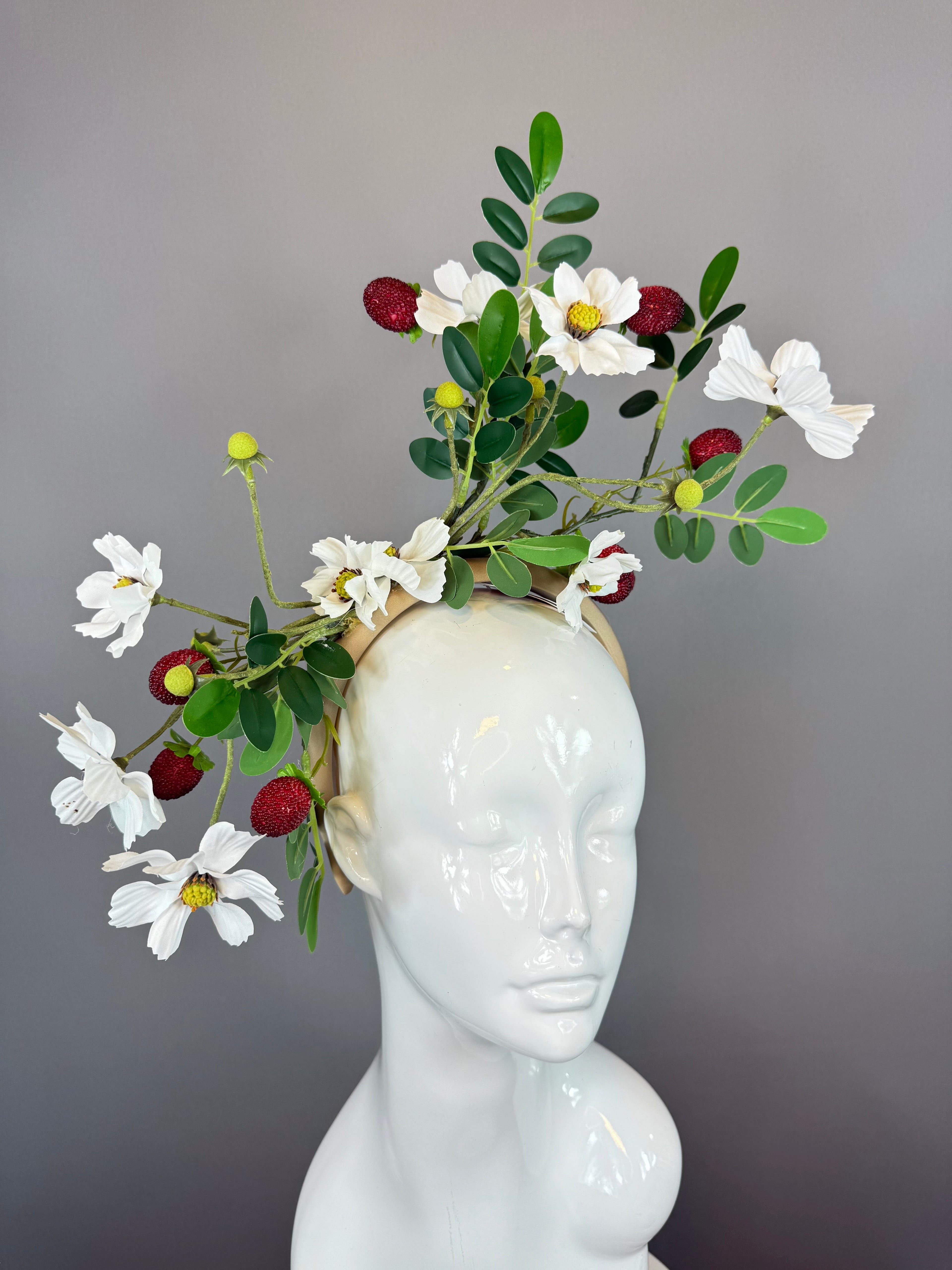 Kentucky Derby Fascinator Hat | Strawberry Flower Headpiece | Derbyologie