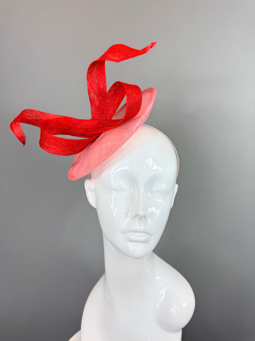 Kentucky Derby Fascinator Hat | Pink and Red Bow Headpiece | Derbyologie