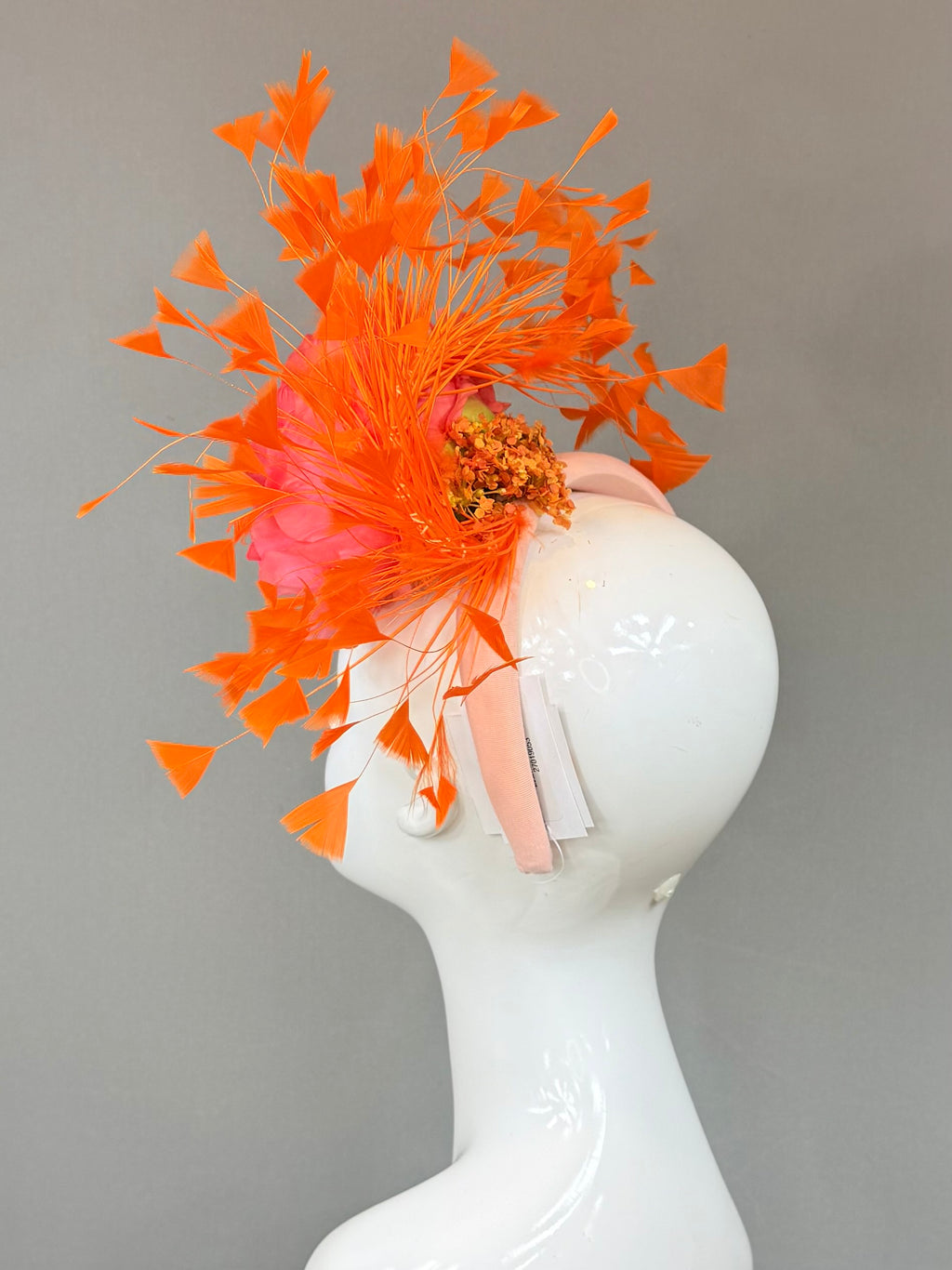 Kentucky Derby Fascinator Hat | Pink and Orange Flower Hat | Derbyologie