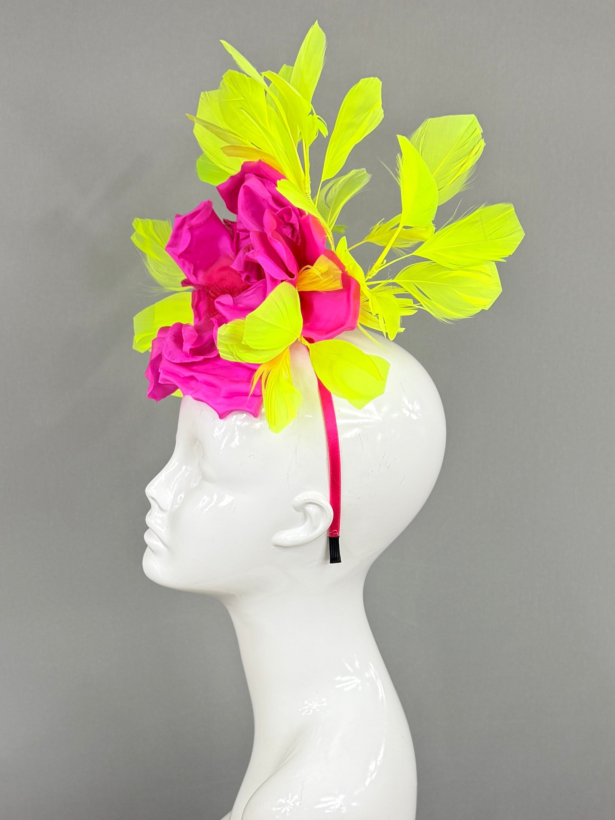 Kentucky Derby Fascinator Hat | Pink and Yellow Headpiece | Derbyologie