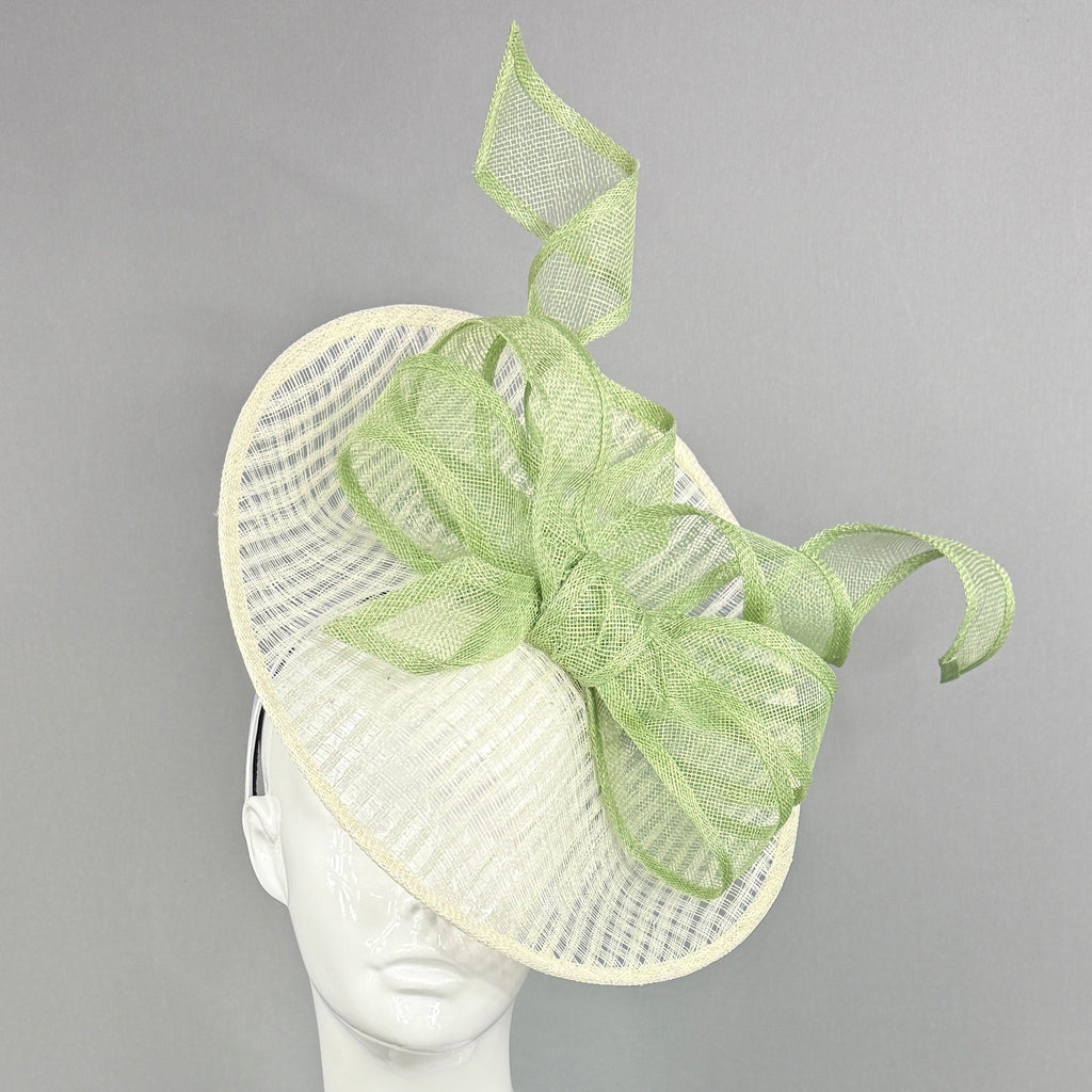 Kentucky Derby Fascinator Hat | Green and white Headpiece | Derbyologie